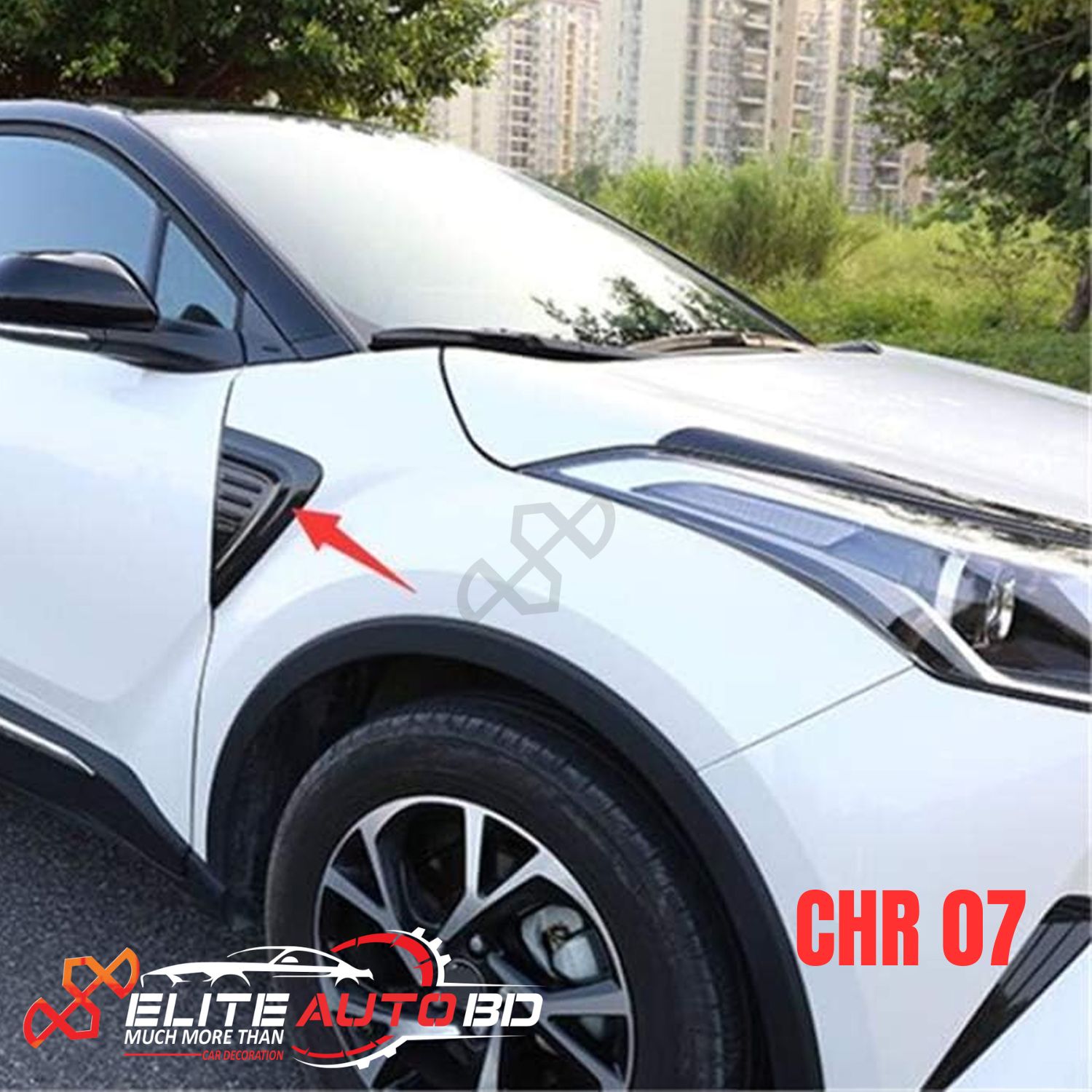 Toyota C-HR Side Fender Vent Cover Trim - Black ABS Garnish | CHR 07 | Elite Auto BD