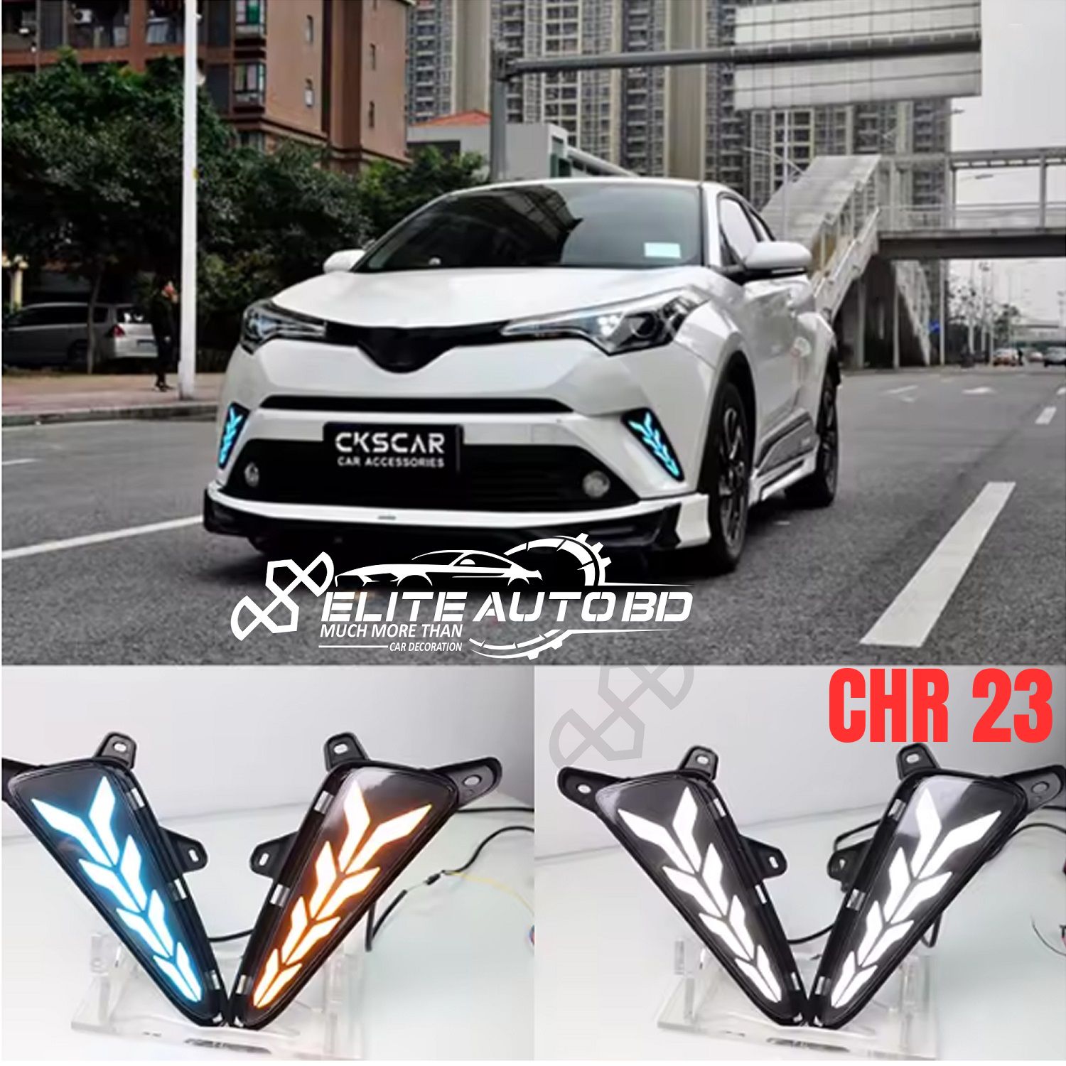 Toyota C-HR LED DRL | 2016-2019 Daytime Running Lights & Sequential Turn Signal Kit | CHR 23 | Elite Auto BD