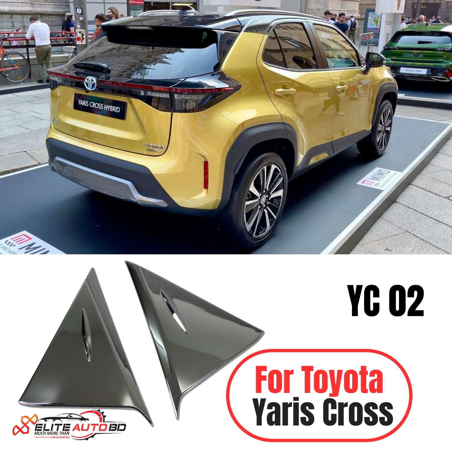 Toyota Yaris Cross Chrome Rear Wing Side Garnish - Premium Exterior Custom Trim Accessories | YC 02 | Elite Auto BD