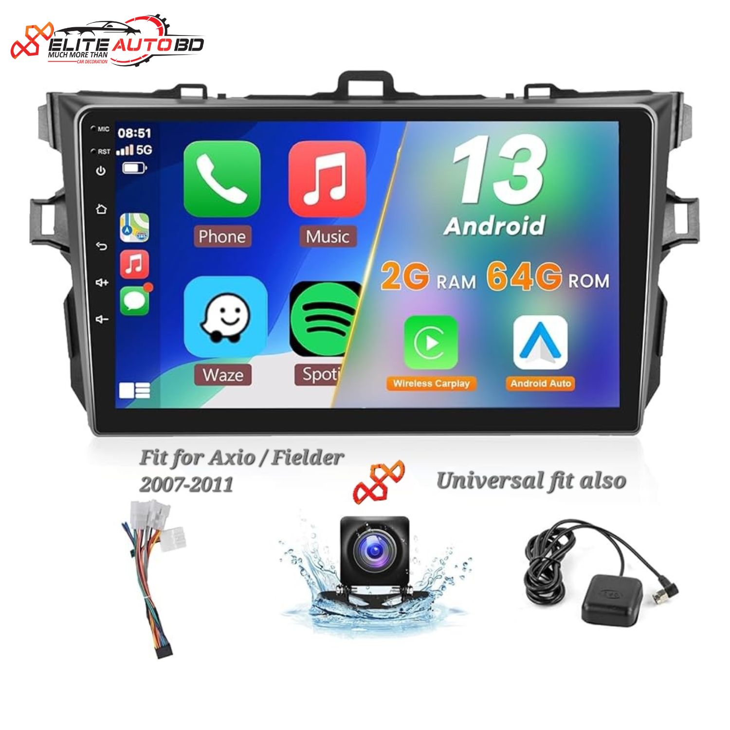 Toyota Axio / Filder 2007-11 | Car android player | Android car stereo video audio system 9" 10" Universal | Toyota | Honda | Nissan | Mitsubishi | Hyundai | MG | Mazda | Car interior accessories | Car Android Player | AP 04 | Elite Auto BD