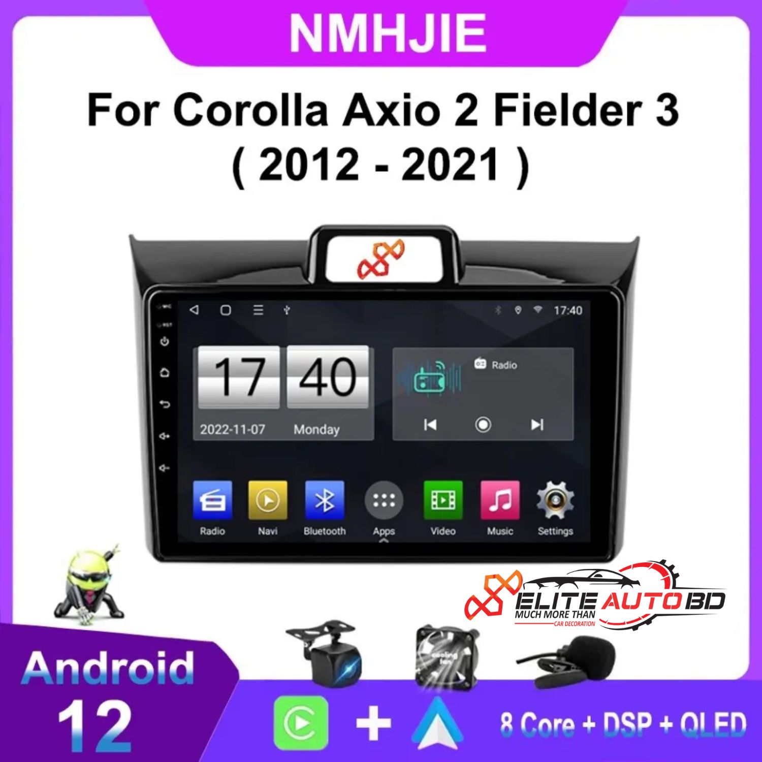 Toyota Axio / Filder 2012-21 | Car android player | Android car stereo video audio system 9" 10" Universal | Toyota | Honda | Nissan | Mitsubishi | Hyundai | MG | Mazda | Car interior accessories | Car Android Player | AP 03 | Elite Auto BD