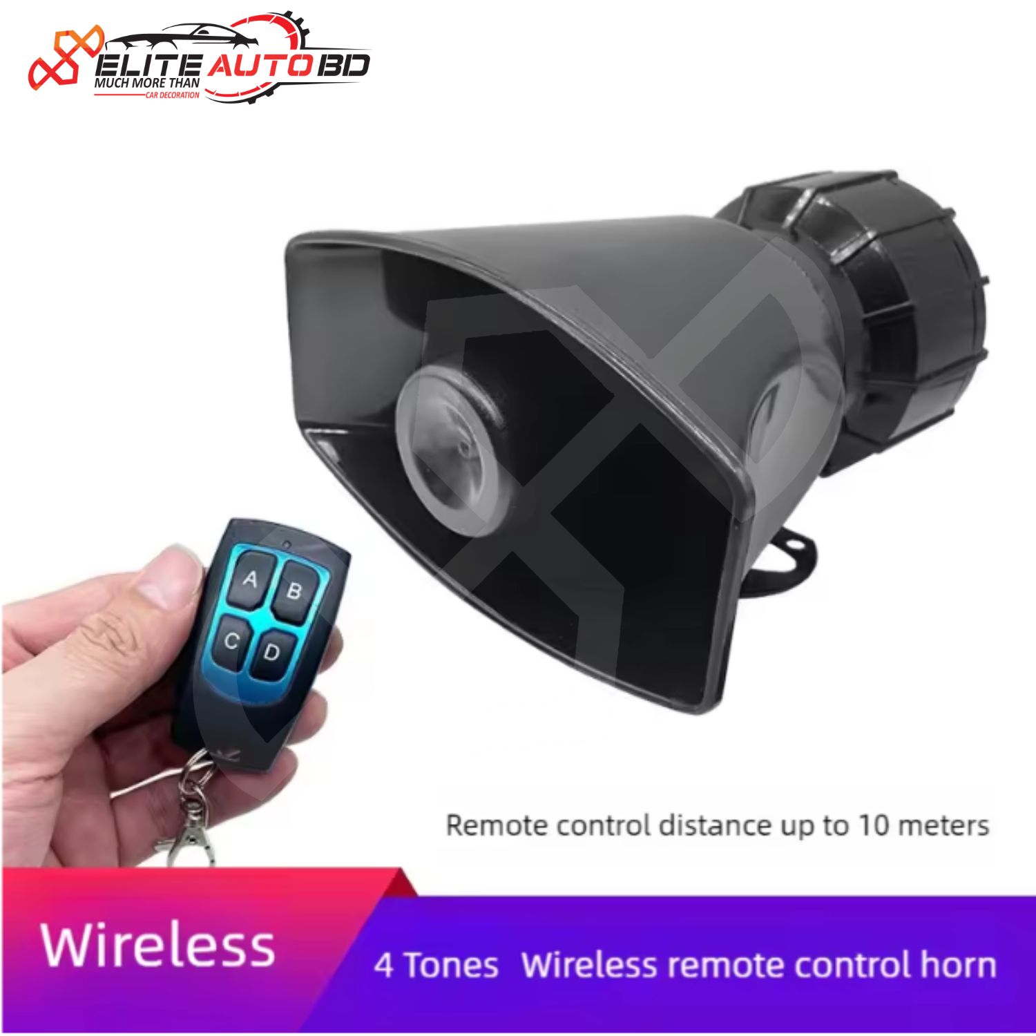 Police RAB emergency vip horn.fire alarm, ambulance, traffic, police Siren.VIP horn,vip 100w horn with remote 4 sounds,wireless horn. remote control horn | Horn | Elite Auto BD