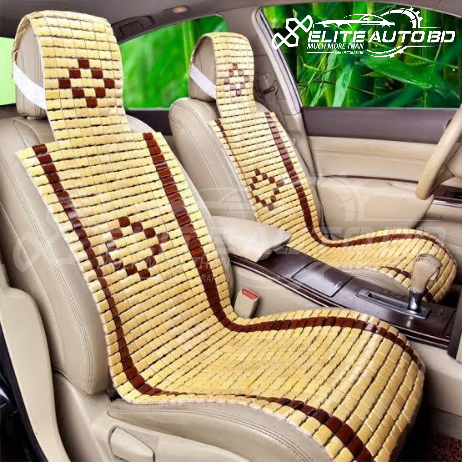 Native natural color bamboo car seat cover (1 Piece) | Seat Cushion | Elite Auto BD