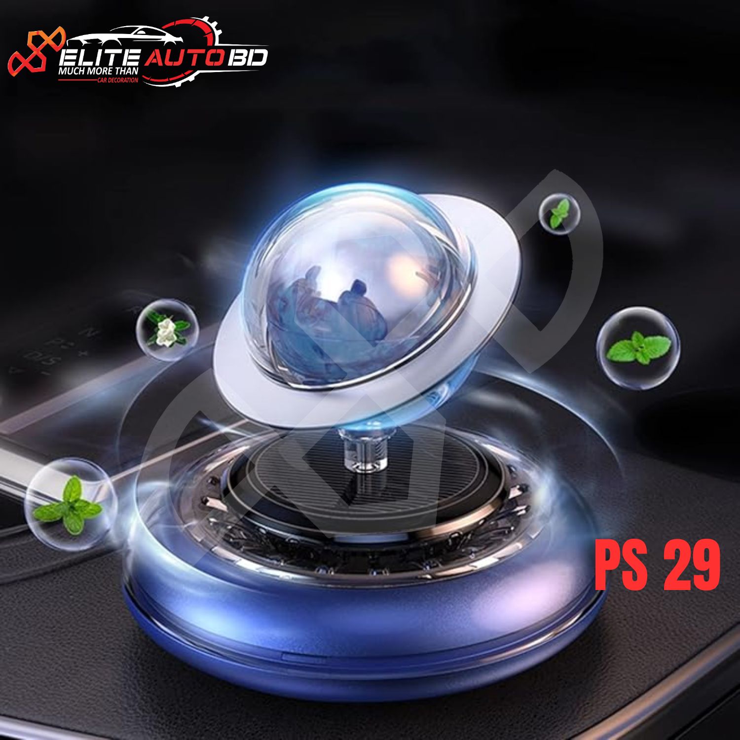 Solar Powered Rotating Car Air Freshener & Fragrance Diffuser | Planet Shape Auto Aroma | Interstellar Vehicle Accessory  | PS 29 | Elite Auto BD.