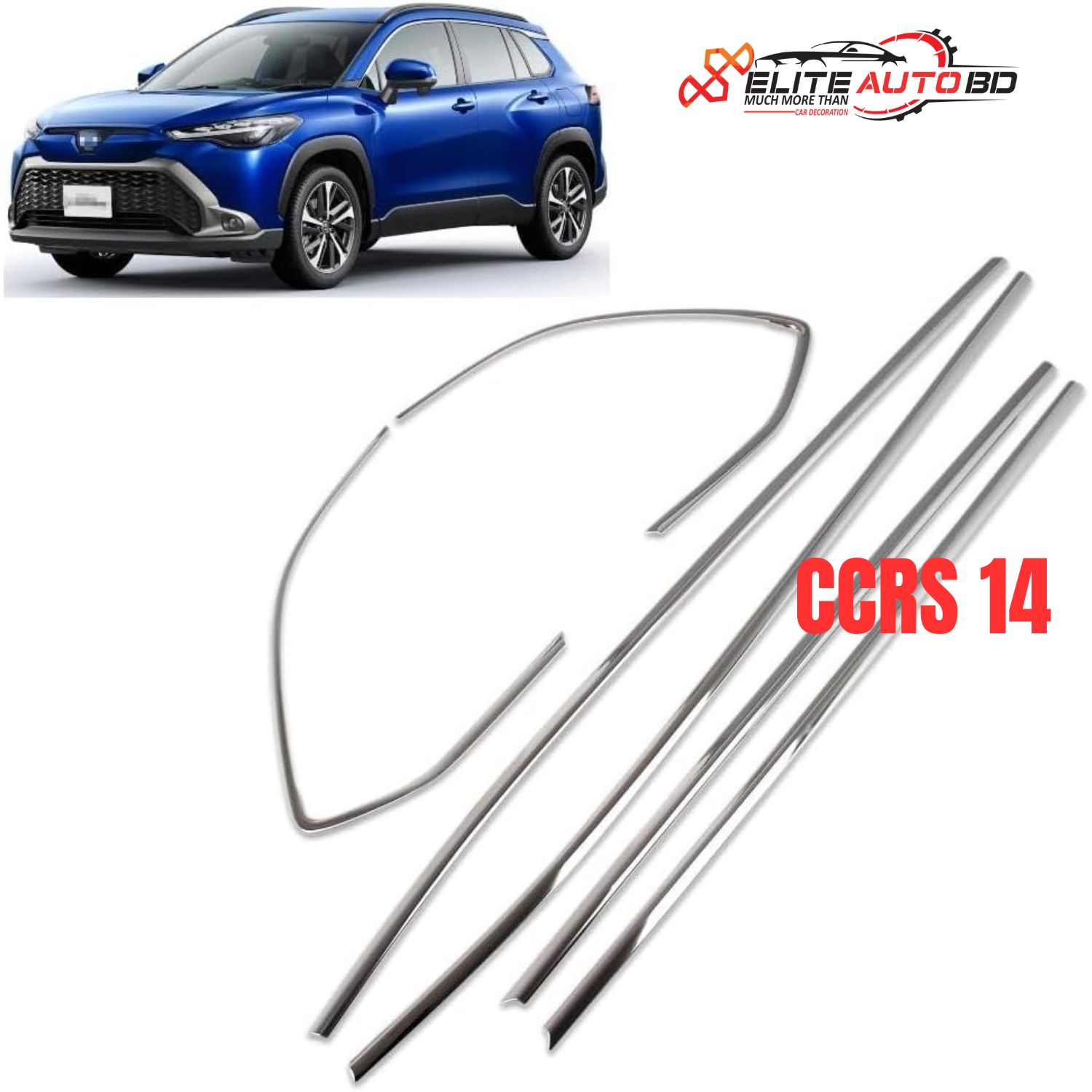 Toyota Corolla Cross – Exclusive Exterior Side Window Molding / Trim (Stainless Steel) | CCRS 14 | Elite Auto BD