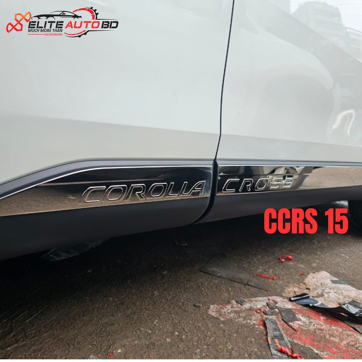 Toyota Corolla Cross Chrome Door Body Side Molding Cover, Body Bit – Premium Exterior Protection & Styling Trim (4PCS Set) | CCRS 15 | Elite Auto BD