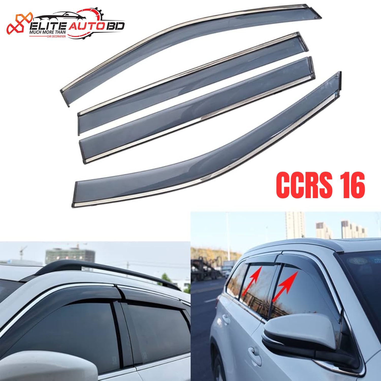 Toyota Corolla Cross Rain Guard / Rain Shade (High-Quality Plastic) | CCRS 16 | Elite Auto BD