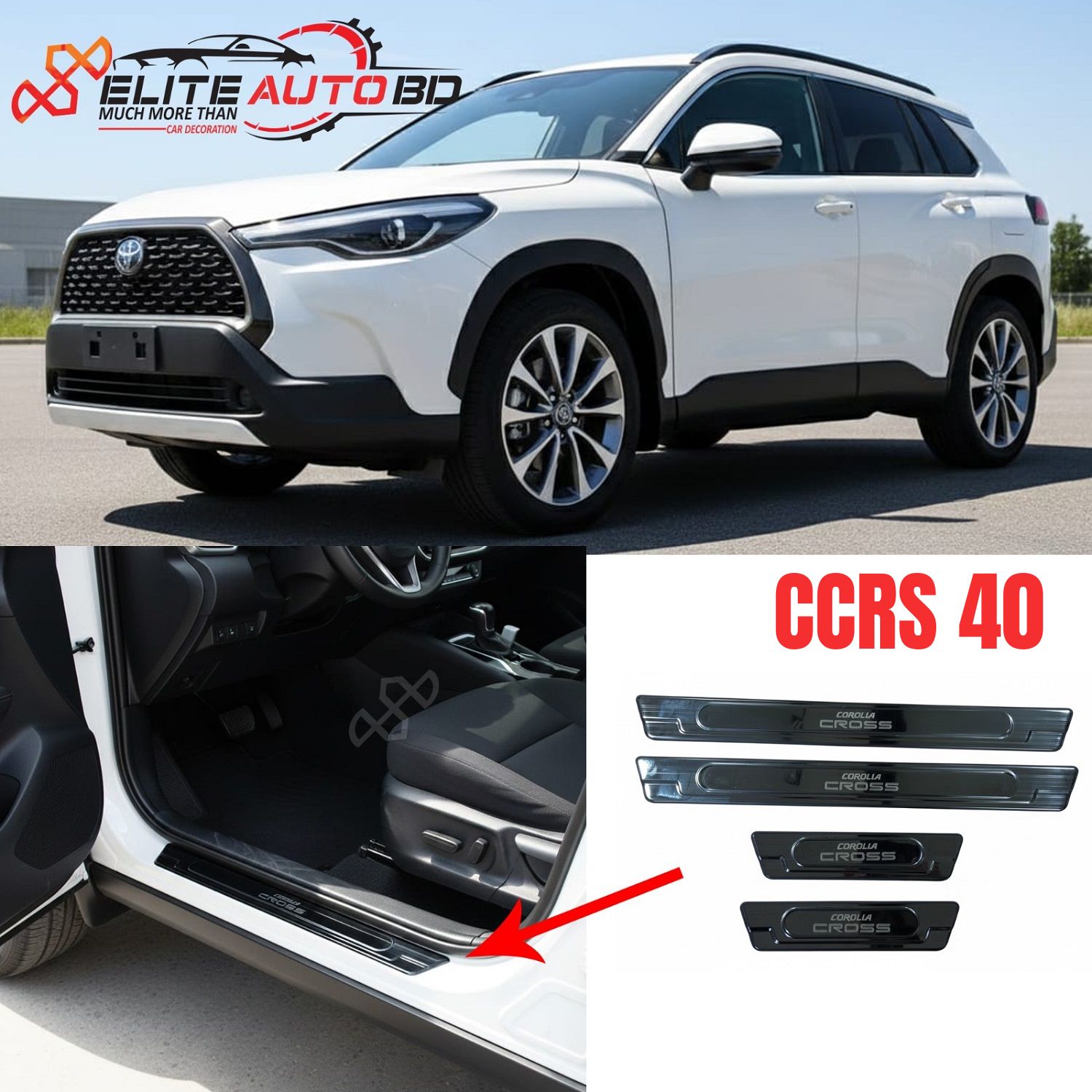 Toyota Corolla Cross Door Sill Scuff Plate Protector Trim | CCRS 40 | Elite Auto BD