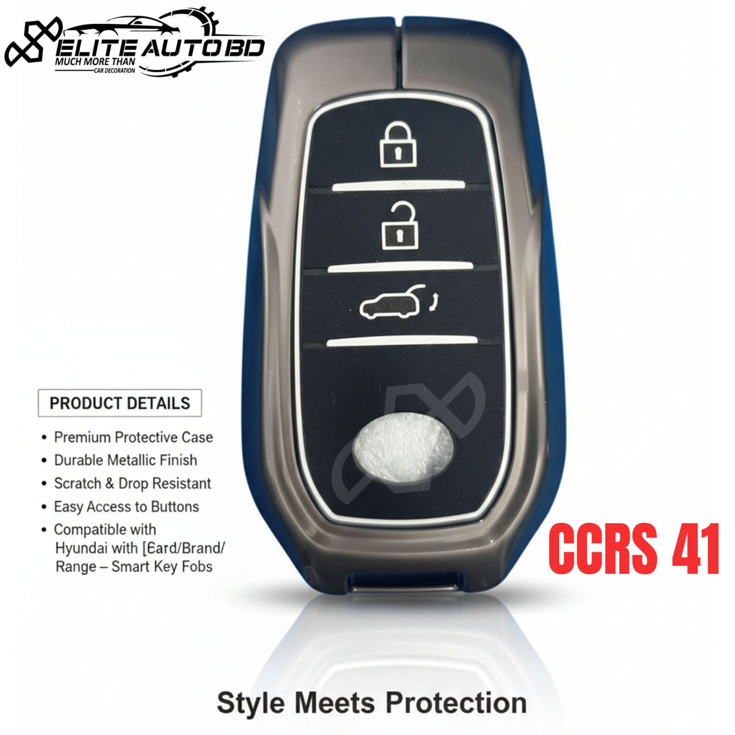 Toyota Dedicated Key Case, Smart Key Case, Key Cover, Zinc Alloy, Metal, 3 Buttons, Full Protection, Compatible with Toyota | Corolla Cross | CCRS 41 | Elite Auto BD