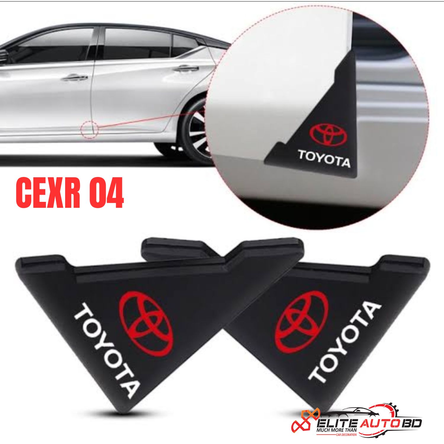 2Pcs Toyota Car Door Corner Protector - Anti-Scratch & Anti-Collision Soft Silicone Bumper Guard Sticker for Toyota Camry | CEXR 04 | Elite Auto BD