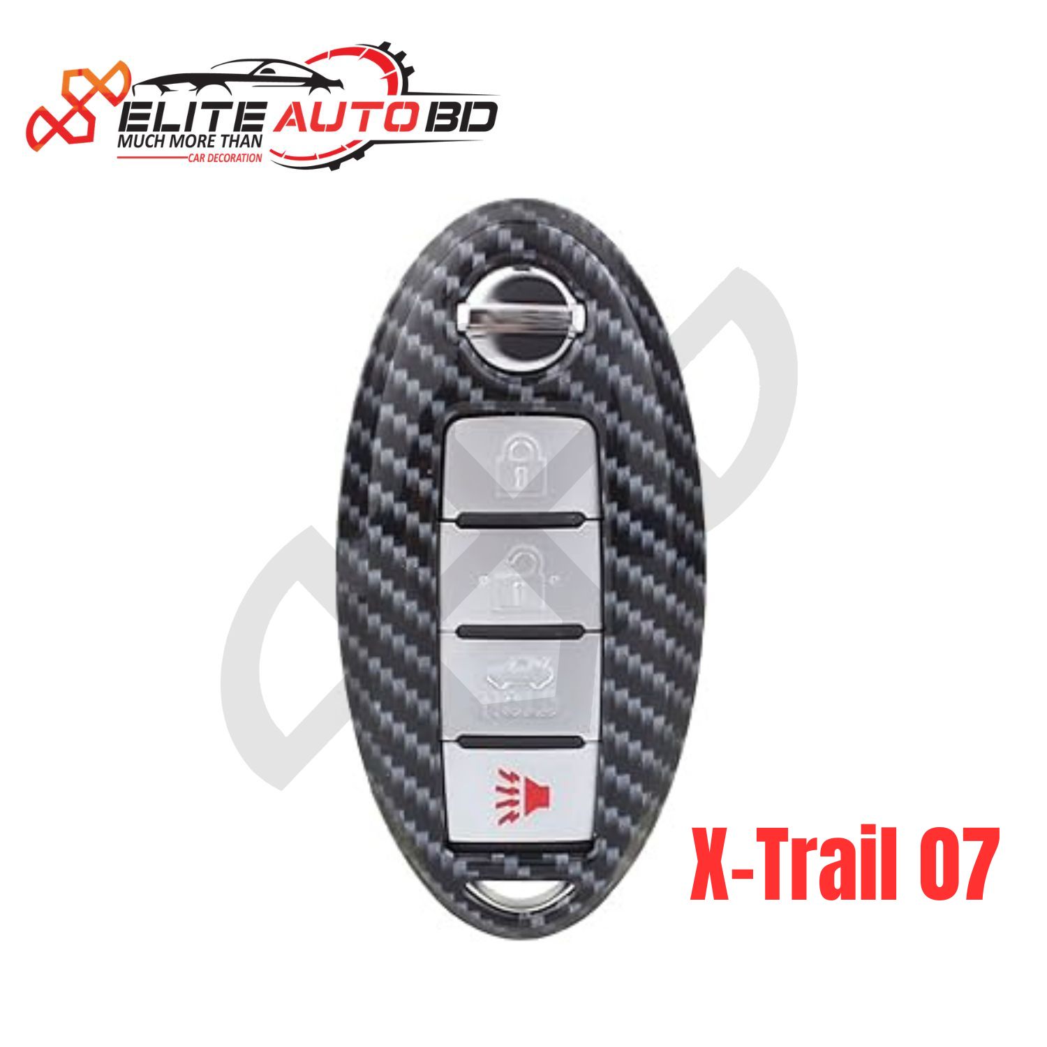 Carbon Fiber Pattern Hard Shell Key Fob Cover Case 4 Button for Nissan | X-Trail 07 | Elite Auto BD