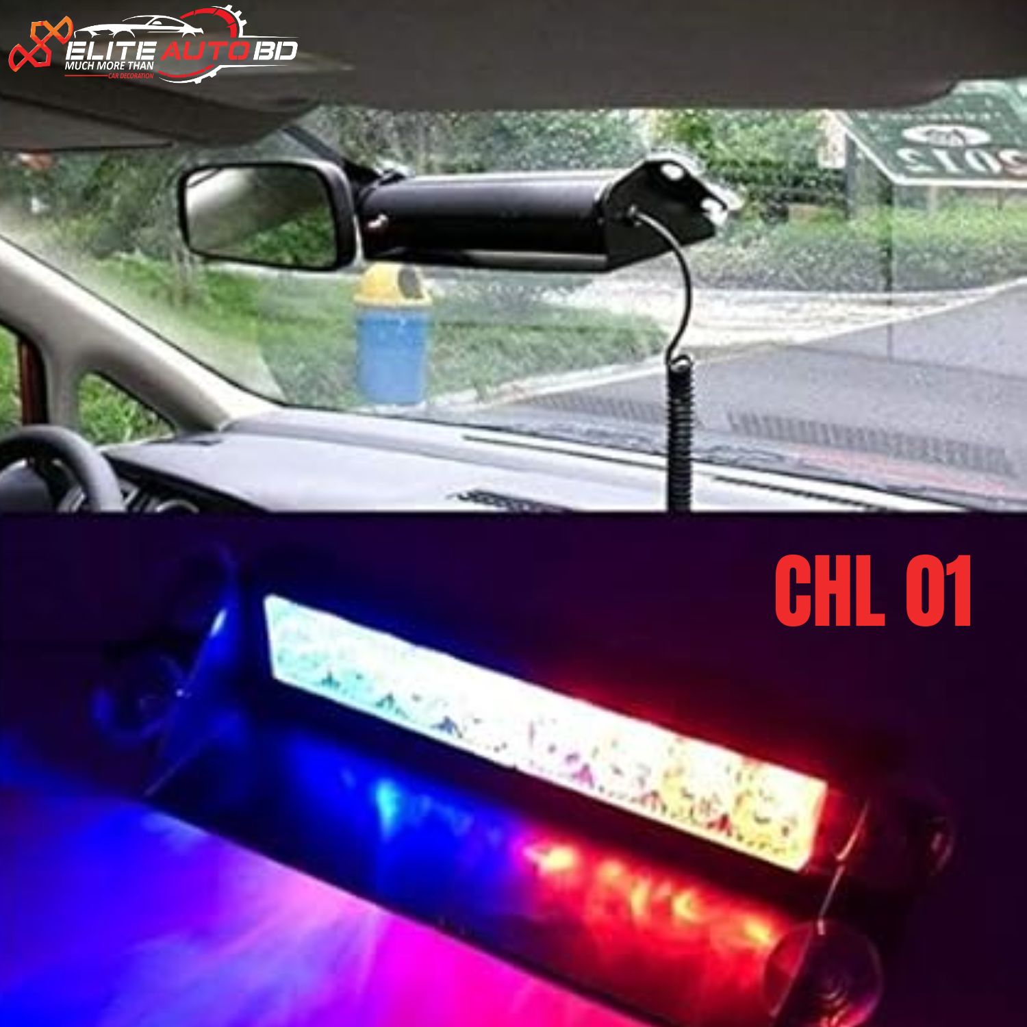 LED Red Blue Car PCR/Police Strobe Flashing Light | CHL 01 |  Elite Auto BD