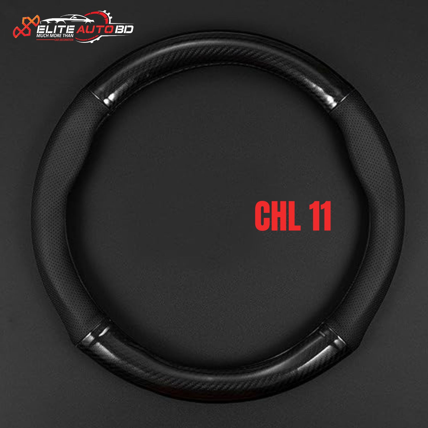 1 pcs Car Breathable Steering Wheel Cover, Wear -Resistant Steering Wheel Sleeve, Carbon Fiber Non-Slip Steering Wheel Protector, Four Seasons Universal Steering Wheel | CHL 11 |  Elite Auto BD