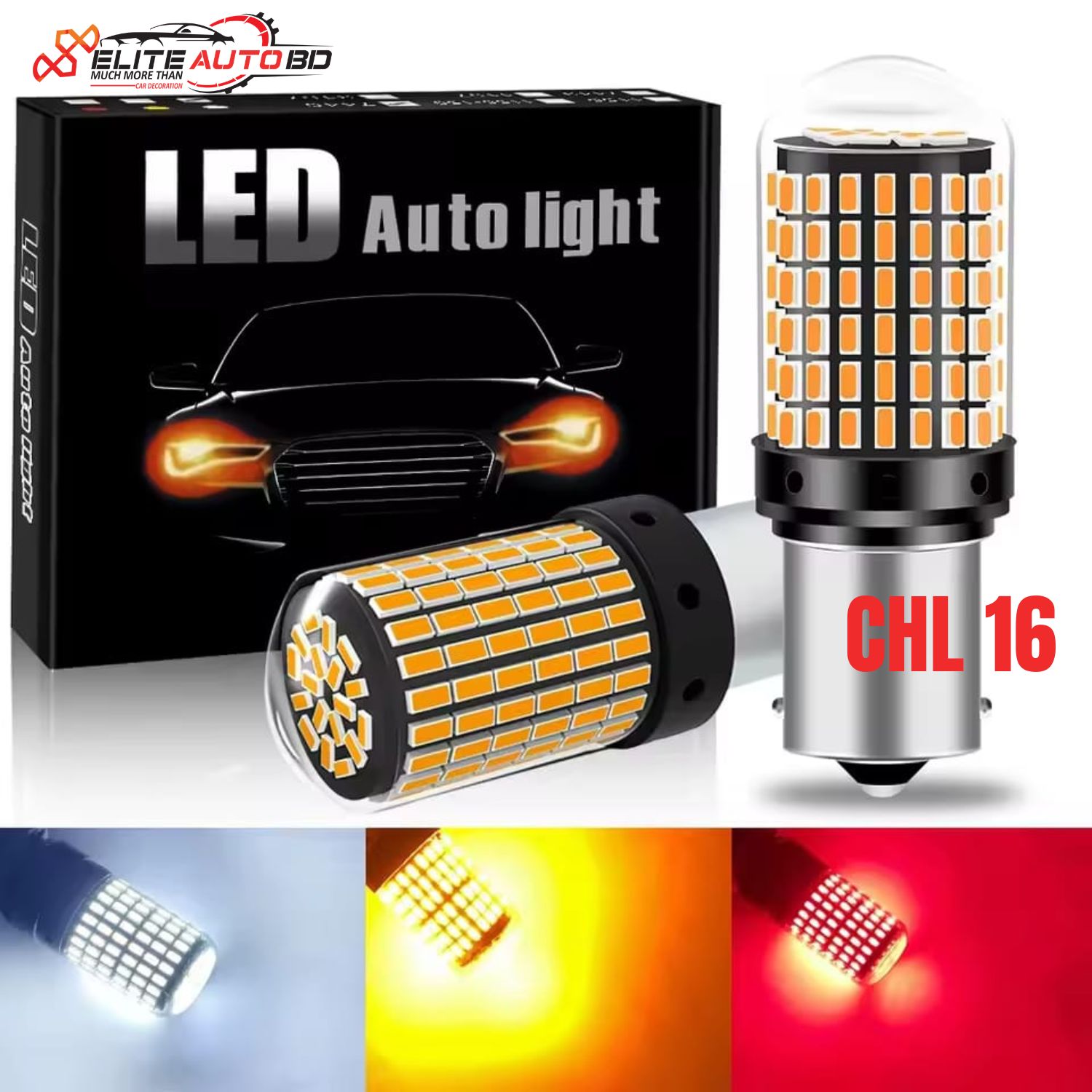 2 Pcs Led Flashing Light For  Car Signal Brake Bulb :Plug And Play. Suitable For Reversing Lights, Brake Lights. | CHL 16 |  Elite Auto BD