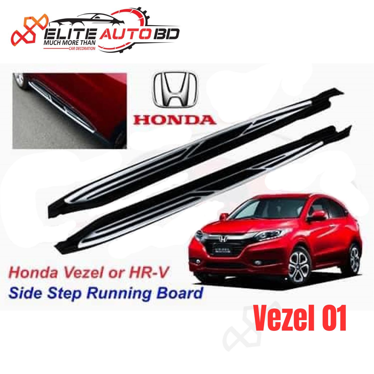 Running Board Side Step Pedal Nerf Bar Food Step Fits for Honda Vezel / HR-V | Vezel 01 | Elite Auto BD