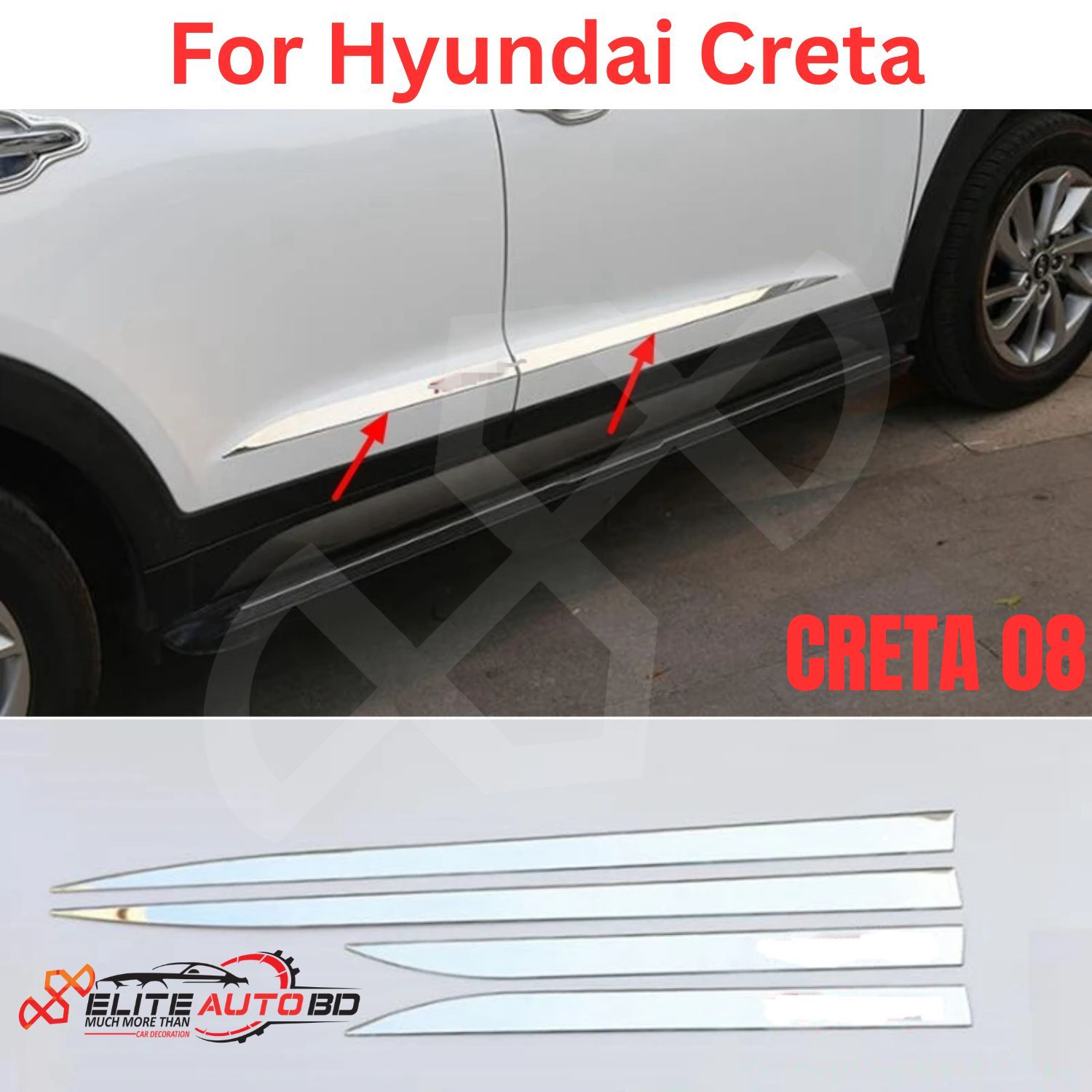 Genuine Hyundai Creta Door Side Moulding Chrome Finish Body Vit | CRETA 08 | Elite Auto BD