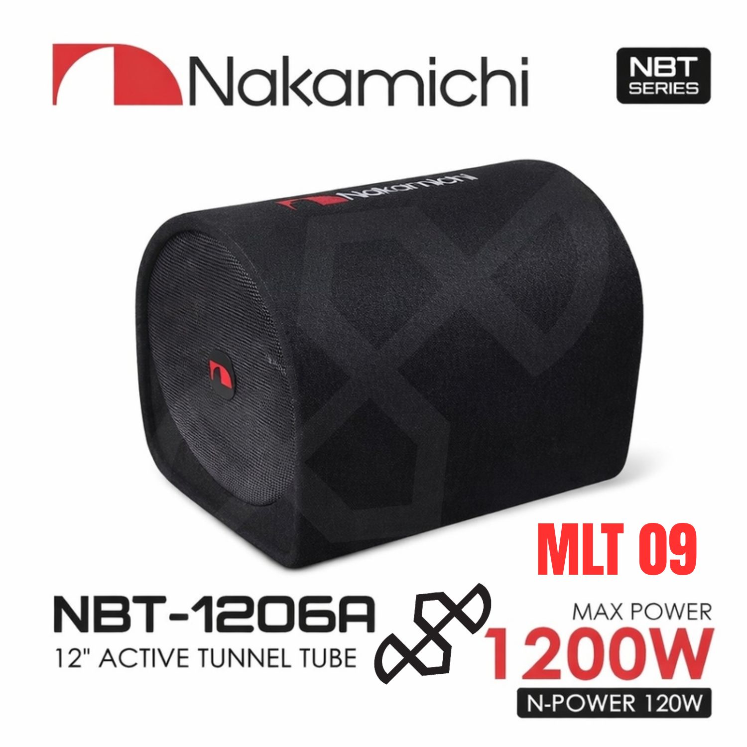 "Nakamichi NBT-1206A 12-Inch Active Tunnel Tube Subwoofer (1200W Max) - Premium Car Audio Bass System at | MLT 09 | Elite Auto BD