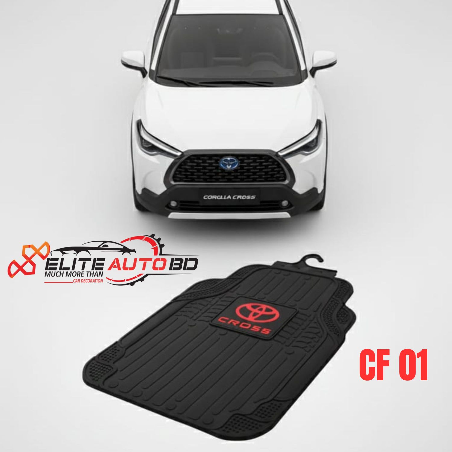 Toyota Corolla Cross Car Floor Mat Rubber| Car Universal Floor Mats 5pcs Set | CF 01| Elite Auto BD