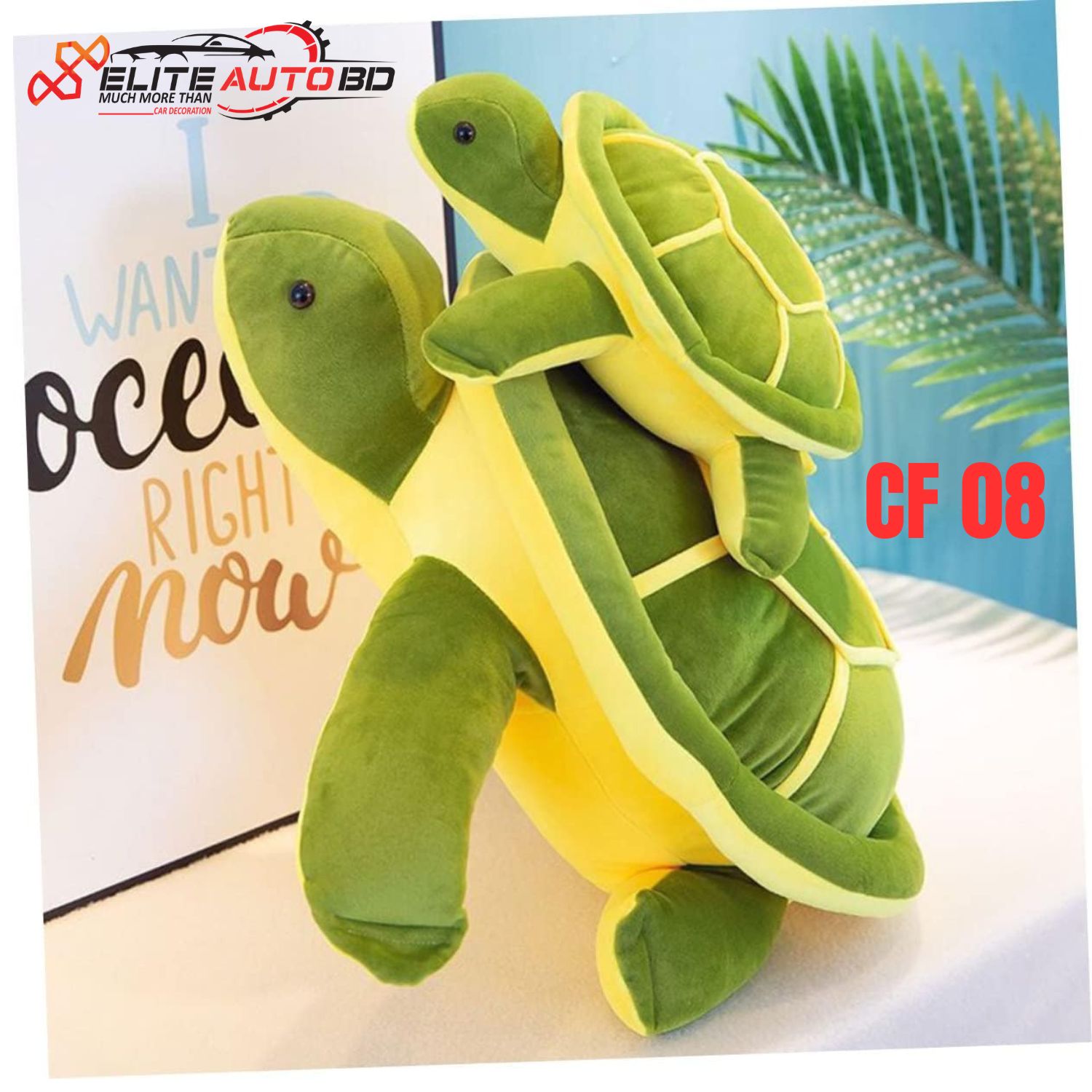 Adorable Turtle Plush Car Pillow for Big size  – Ultra-Soft Cushion & Cute Decoration for Car Interior | CF 08 | Elite Auto BD