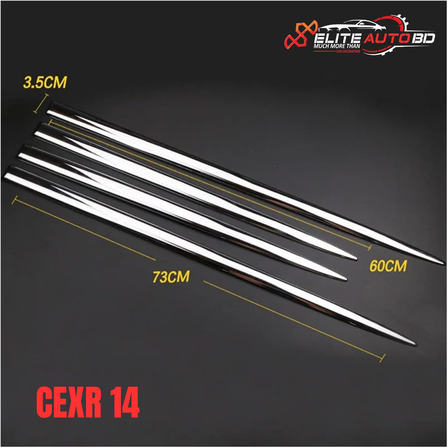 Premium Carbon Fiber Car Side Skirt & Door Body Garnish Trim Kit - 4pcs Set Universal Carbon Fiber Style Side Body Line Strip Molding for All Cars | CEXR 14 |  Elite Auto BD