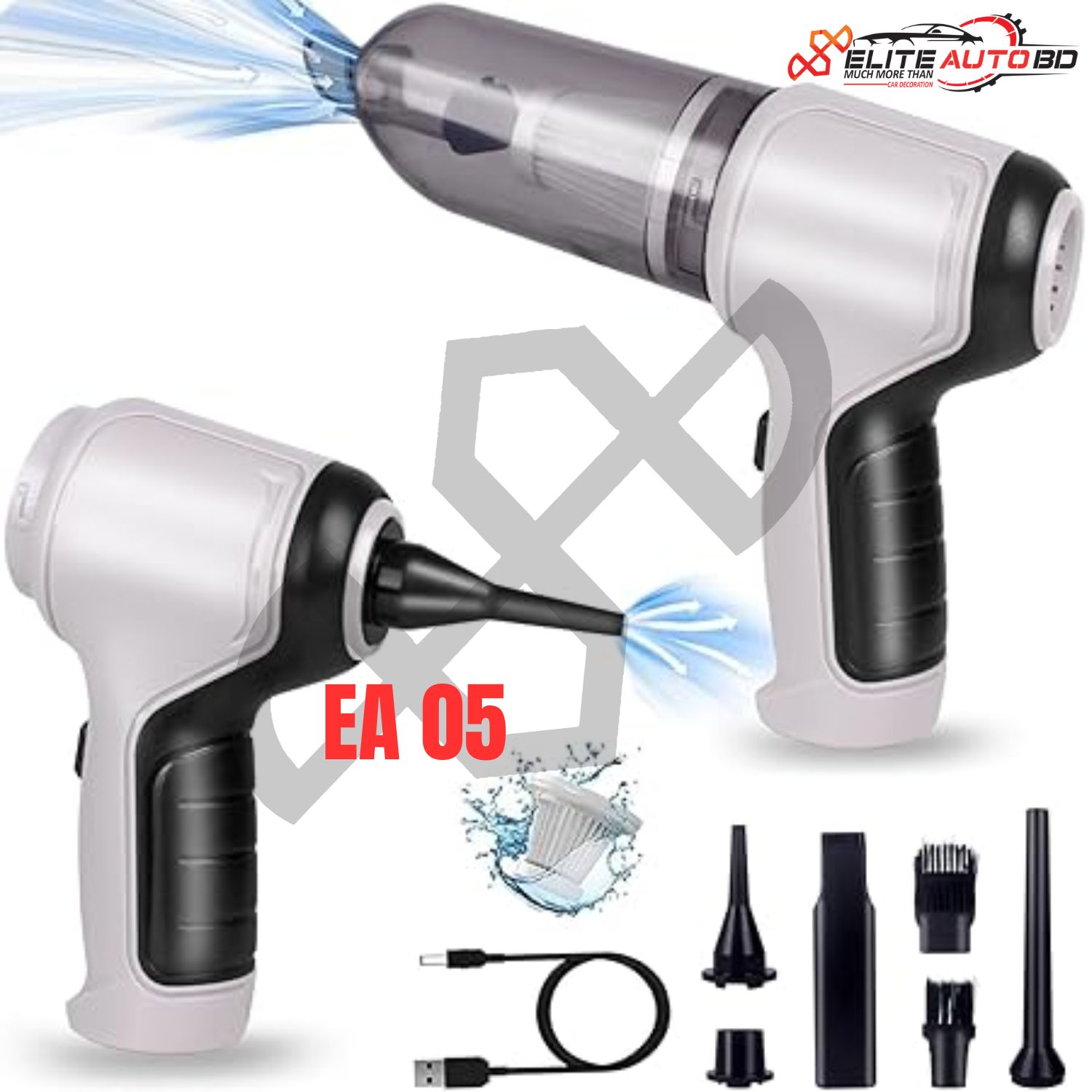 Vacuum Cleaner Cordless, Car Vacuum Cleaner 120W High Power 12000Pa, Portable Vacuum Cleaner with Multi-nozzles for Car/Home/Office | EA 05 | Elite Auto BD