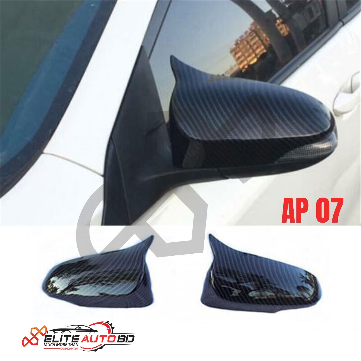 Premium Carbon Fiber Ox Horn Side Mirror Cover Trim for Toyota Allion / Premio   (2012-2017) | AP 07 | Elite Auto BD