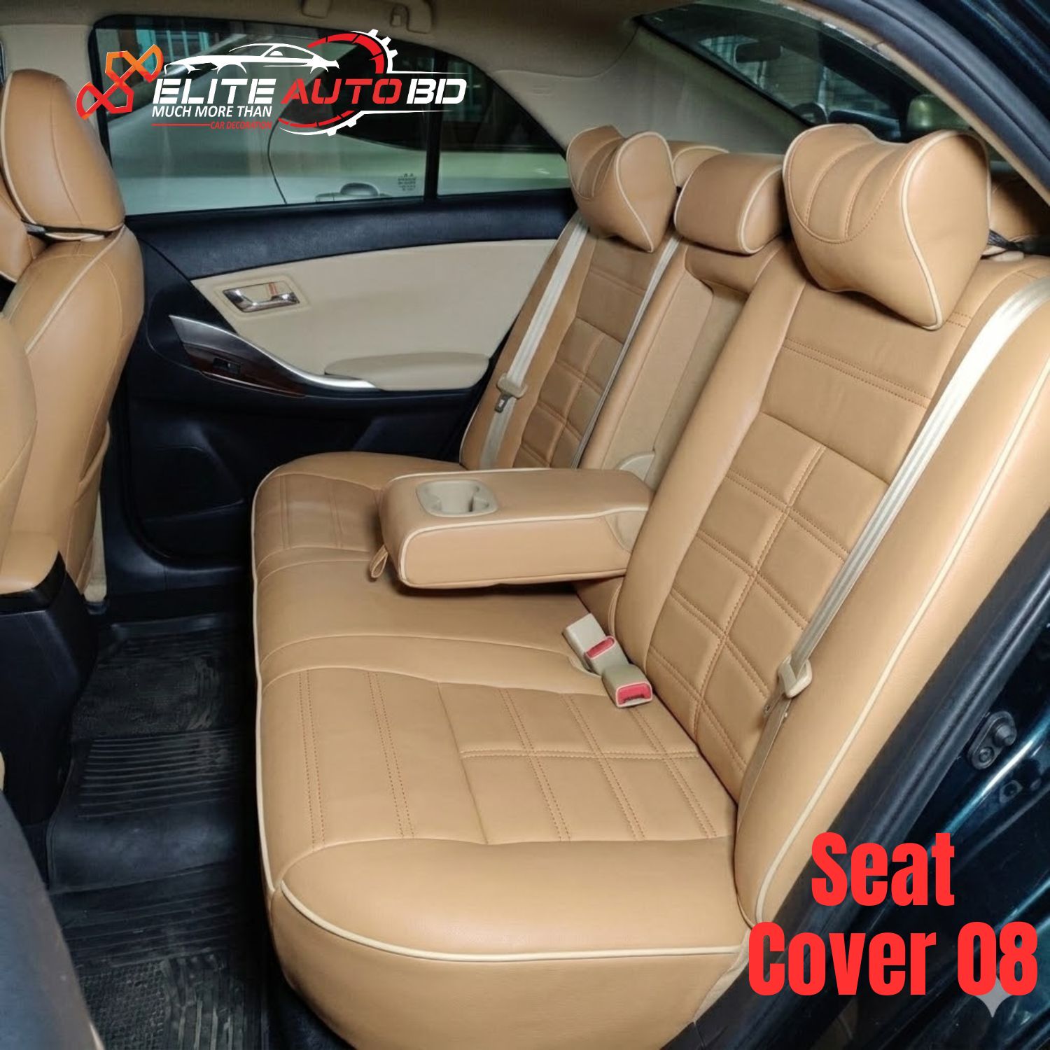 Toyota Premio/Allion Custom Design Seat Covers (Premium) Dip Beige Colour| Car Seat Cover |  Seat Cover 08 | Elite Auto BD