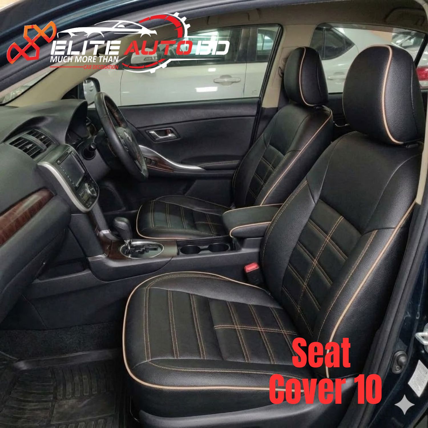 Toyota Premio/Allion Custom Design Seat Covers (Premium) Black Colour| Car Seat Cover | Seat Cover 10 | Elite Auto BD
