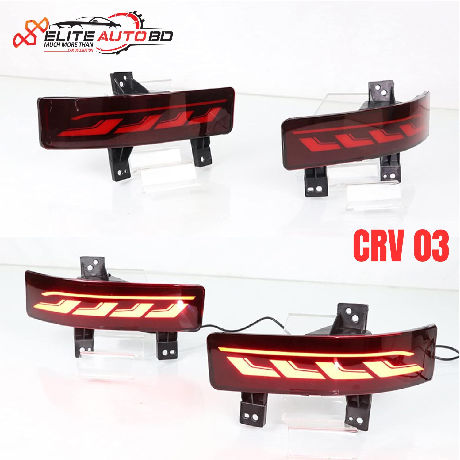 2Pcs LED Rear Bumper Reflector Lights for Honda CR-V (2020-2022) – Dynamic Sequential Turn Signal, Brake & Tail Lamp | CRV 03 | Elite Auto BD