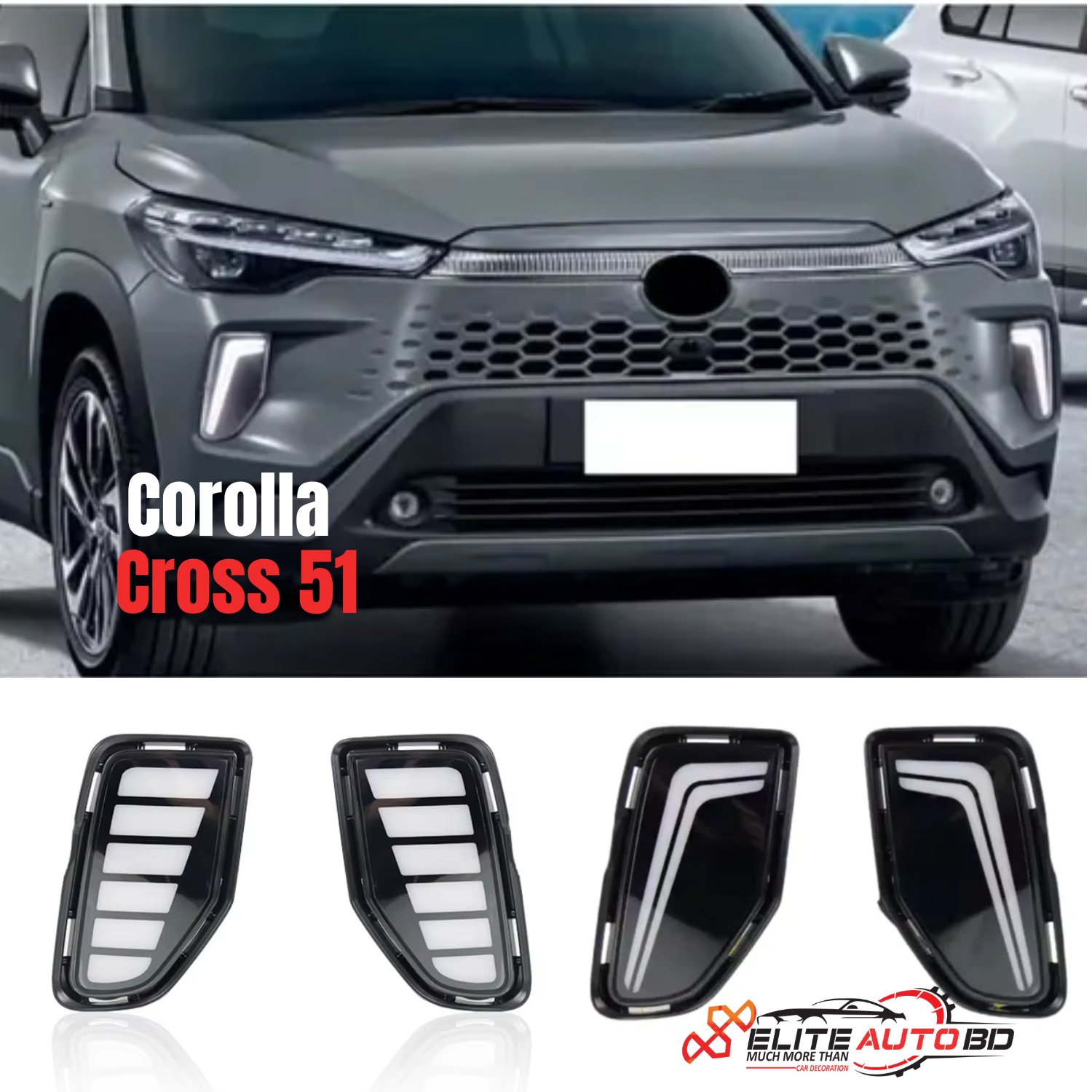Premium LED Daytime Running Lights (DRL) for Toyota Corolla Cross 2024-2025 | Corolla Cross 51 |  Elite Auto BD