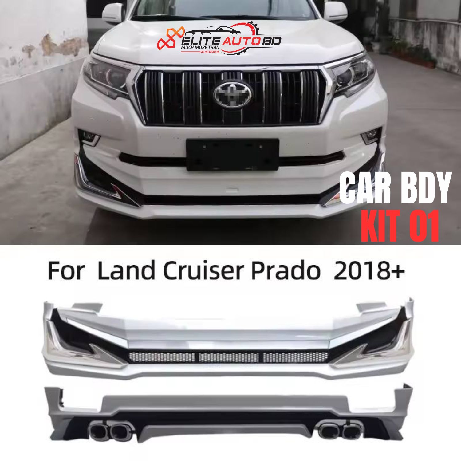 Toyota Prado FJ150 Front Kit Modellista PW 2018-2025 | Car Body Kit 01 | Elite Auto BD