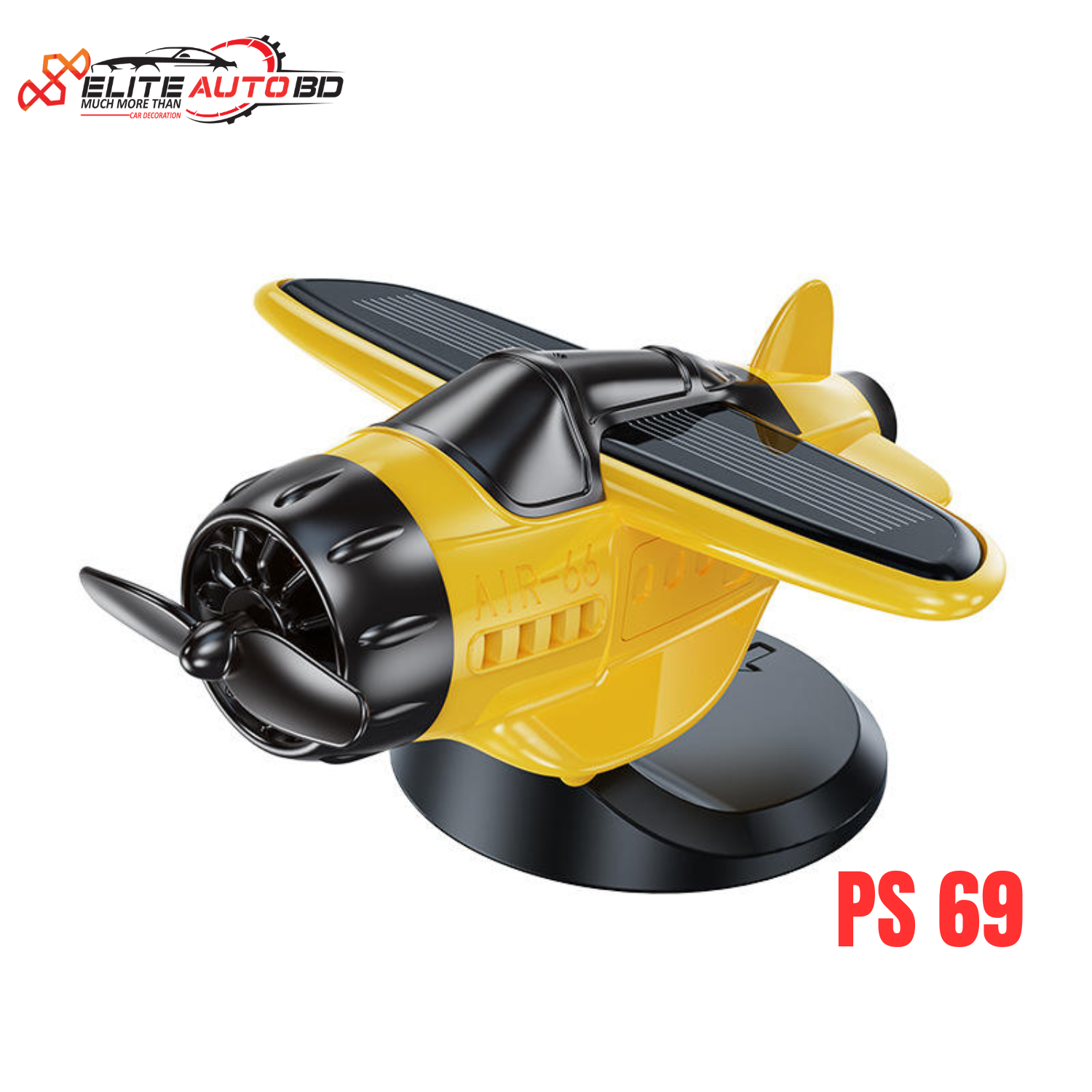 Solar Powered Rotating Airplane Car Air Freshener – Creative Dashboard Ornament & Aromatherapy Diffuser | PS 69 | Elite Auto BD
