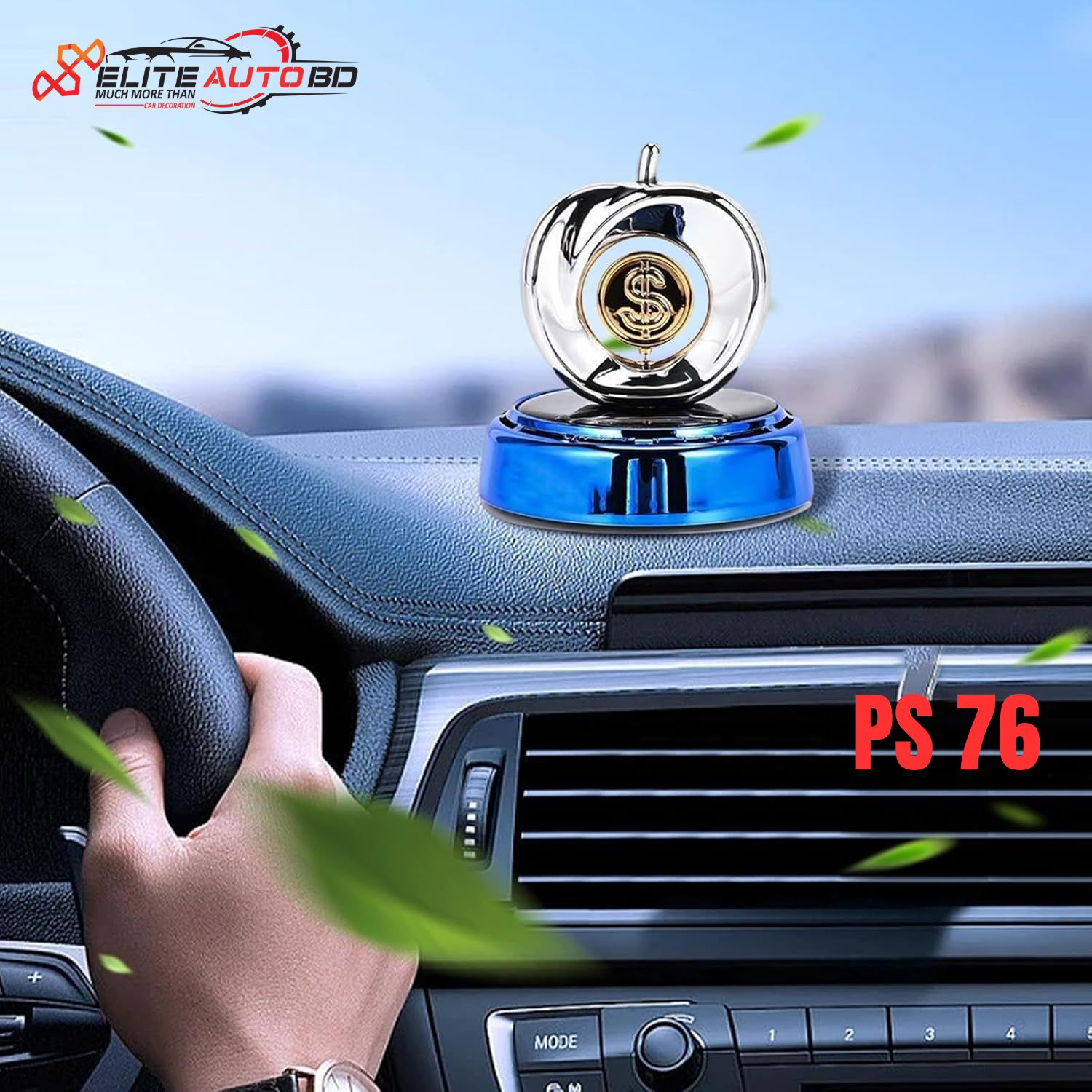 Apple Money Rotary Aromatherapy Silver Freesia - Premium Car Dashboard Decor | PS 76 | Elite Auto BD