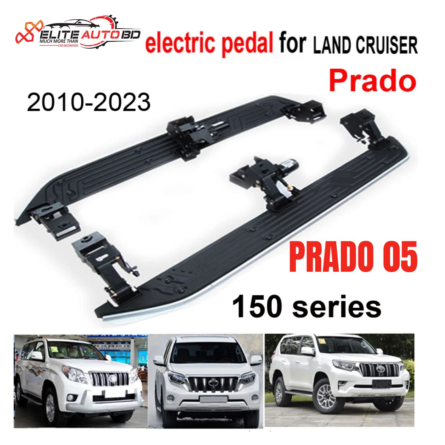 Toyota Land Cruiser Prado 150 Series (2010-2023) Electric Pedal Running Boards | Automatic Retractable Side Steps | prado 05 |  Elite Auto BD