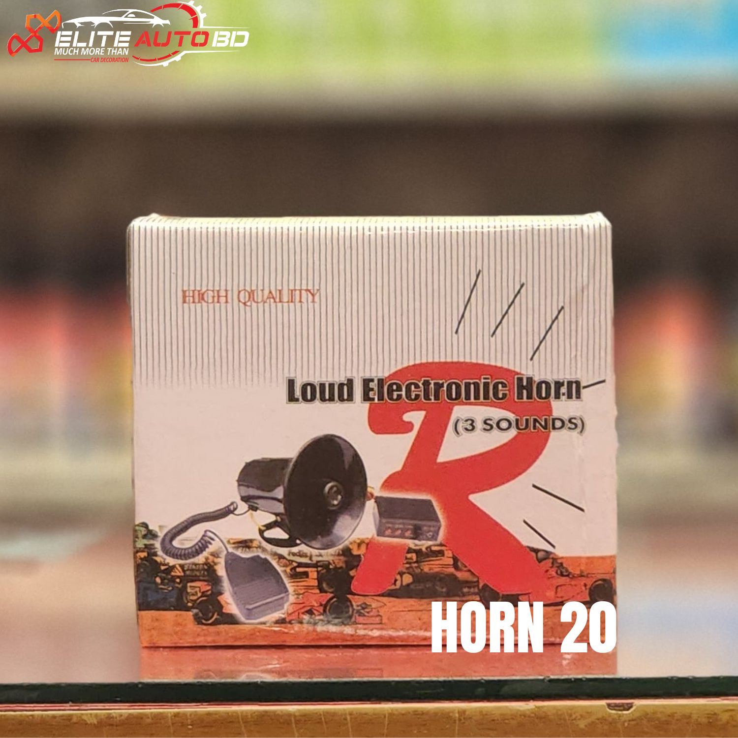 High-Quality 12V Loud Electronic Horn (3 Sounds) - Universal Car & Motorcycle Siren Horn in Bangladesh | HORN 20 | Elite Auto BD
