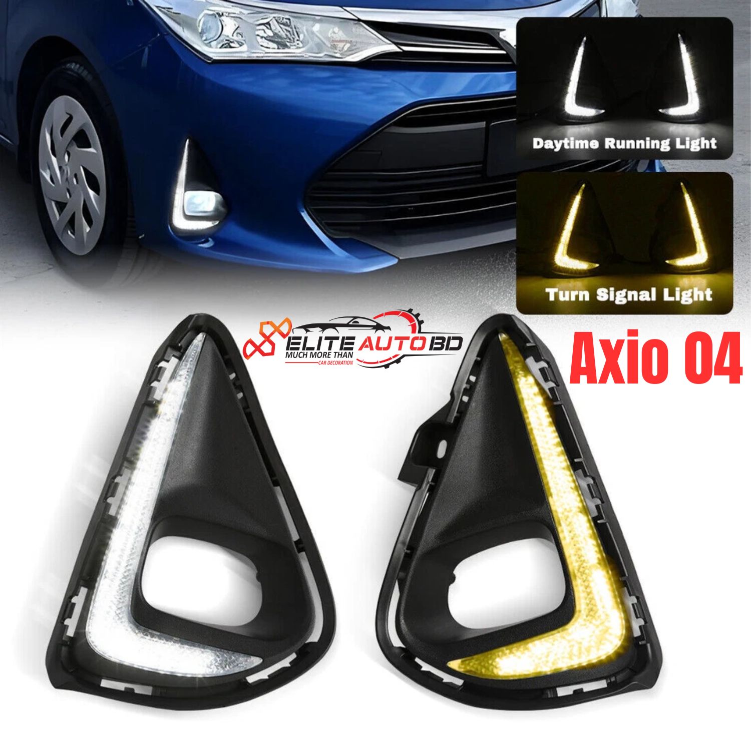 Toyota Corolla Axio 2018-2021 LED DRL & Turn Signal Fog Light Kit | AXIO 04 | Elite Auto BD