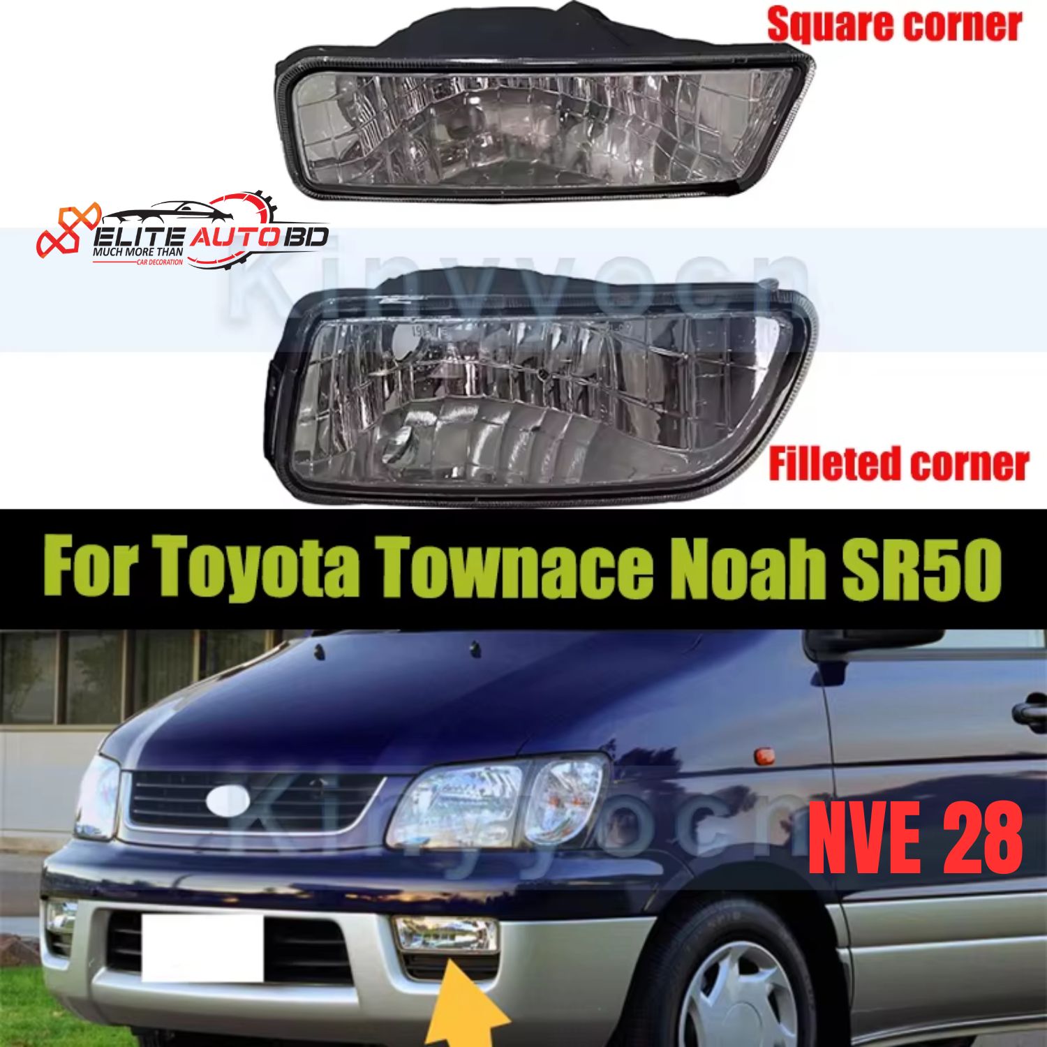 Buy Toyota Noah SR50 Replacement Fog Lights in Bangladesh – High-Quality Lighting by | NVE 28 | Elite Auto BD