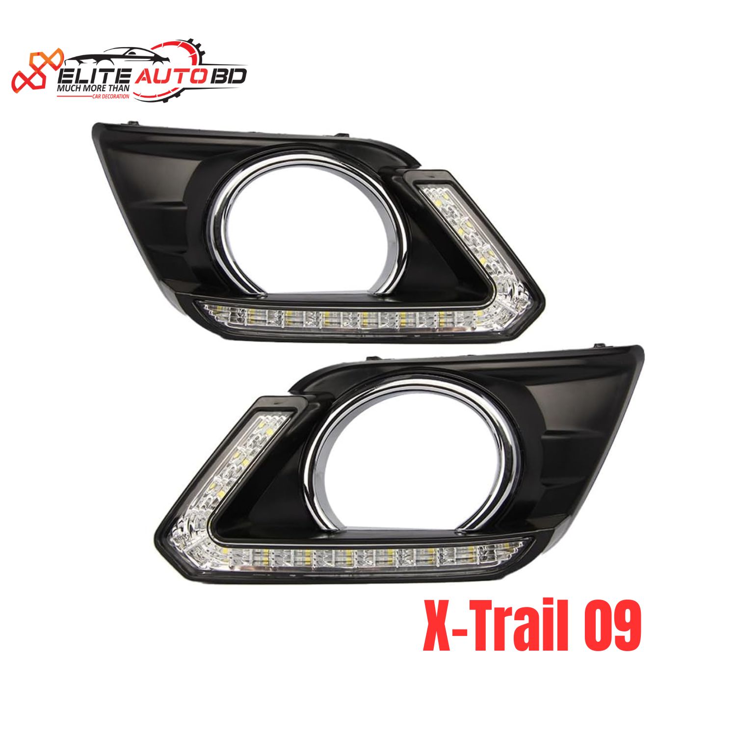Nissan X-Trail (2014-2016) LED Daytime Running Lights (DRL) & Fog Light Covers with Turn Signal | X-Trail 09 |  Elite Auto BD