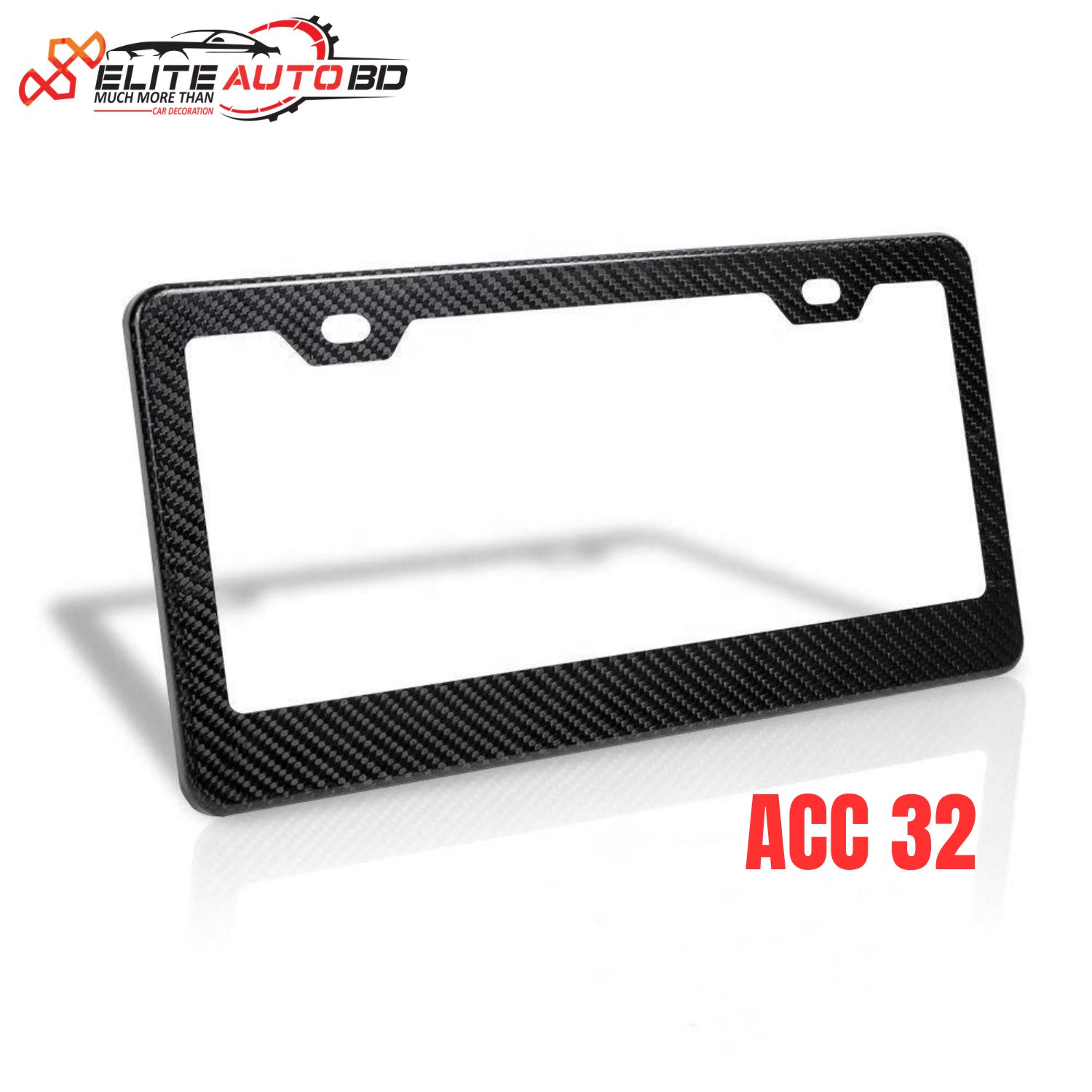 Premium Real Carbon Fiber License Plate Frame for Cars – Universal Car Number Plate Holder ( 2 PS / SET ) | ACC 32 |  Elite Auto BD