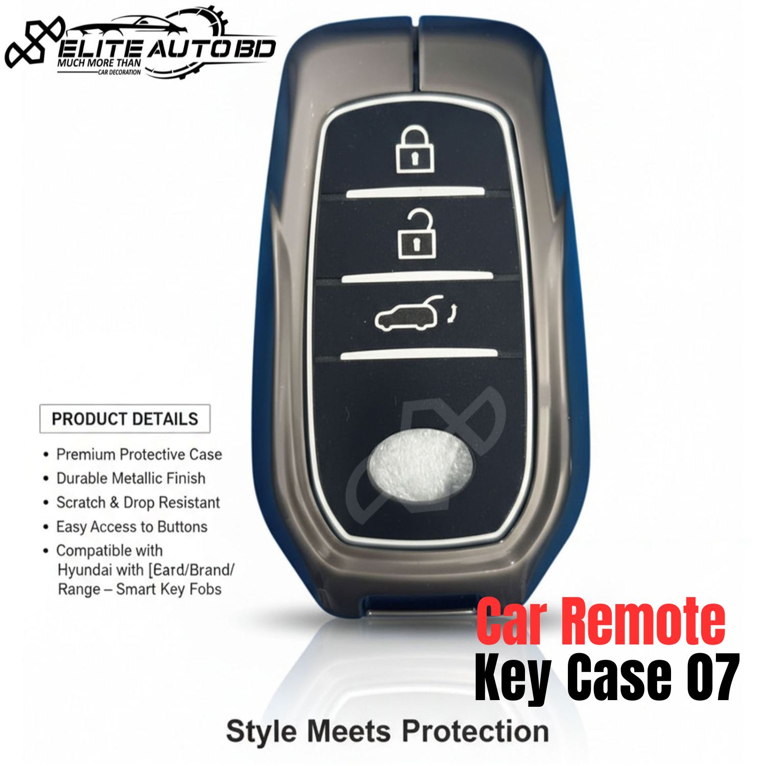 Toyota Dedicated Key Case, Smart Key Case, Key Cover, Zinc Alloy, Metal, 3 Buttons, Full Protection, Compatible with Toyota | Corolla Cross | Car Remote Key Case 07  | Elite Auto BD