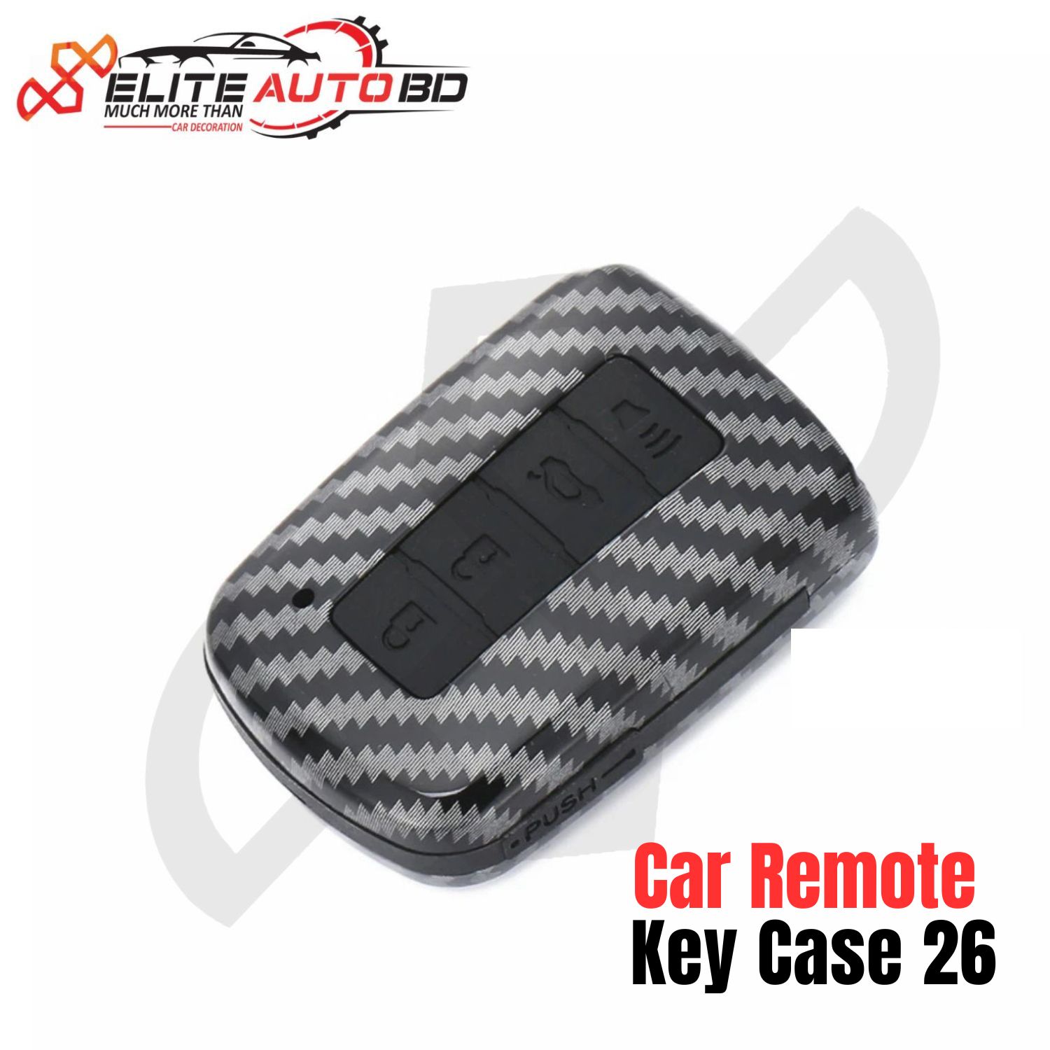 Carbon Fiber Pattern Hard Shell Key Fob Cover Case 4 Button for Toyota | Harrier | Noah | Voxy | Sienta | Car Remote Key Case 26 | Elite Auto BD