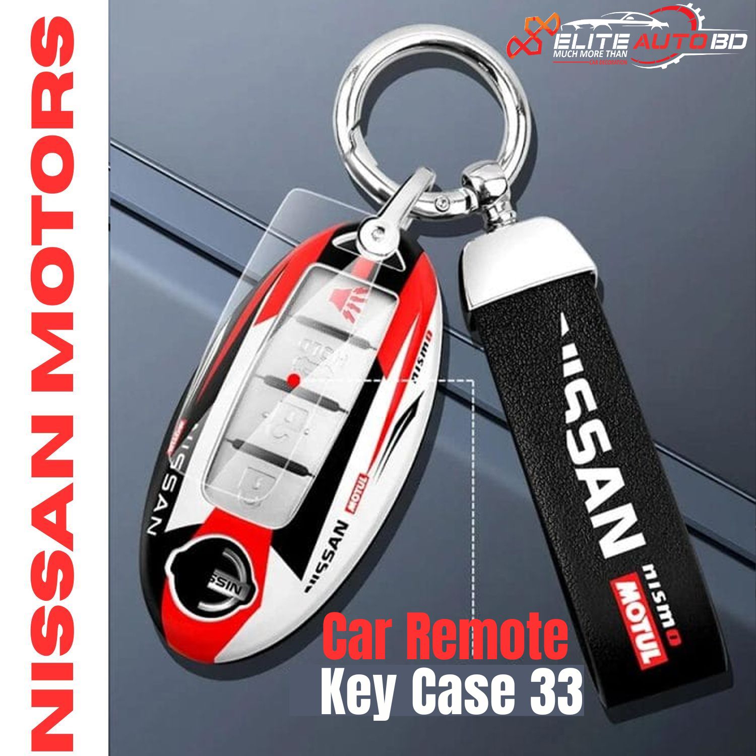 Car Key Remote Cover Sports Style For Nissan | Blue Bird | Juke | Sunny | X-Trail | Car Remote Key Case 33 | Elite Auto BD
