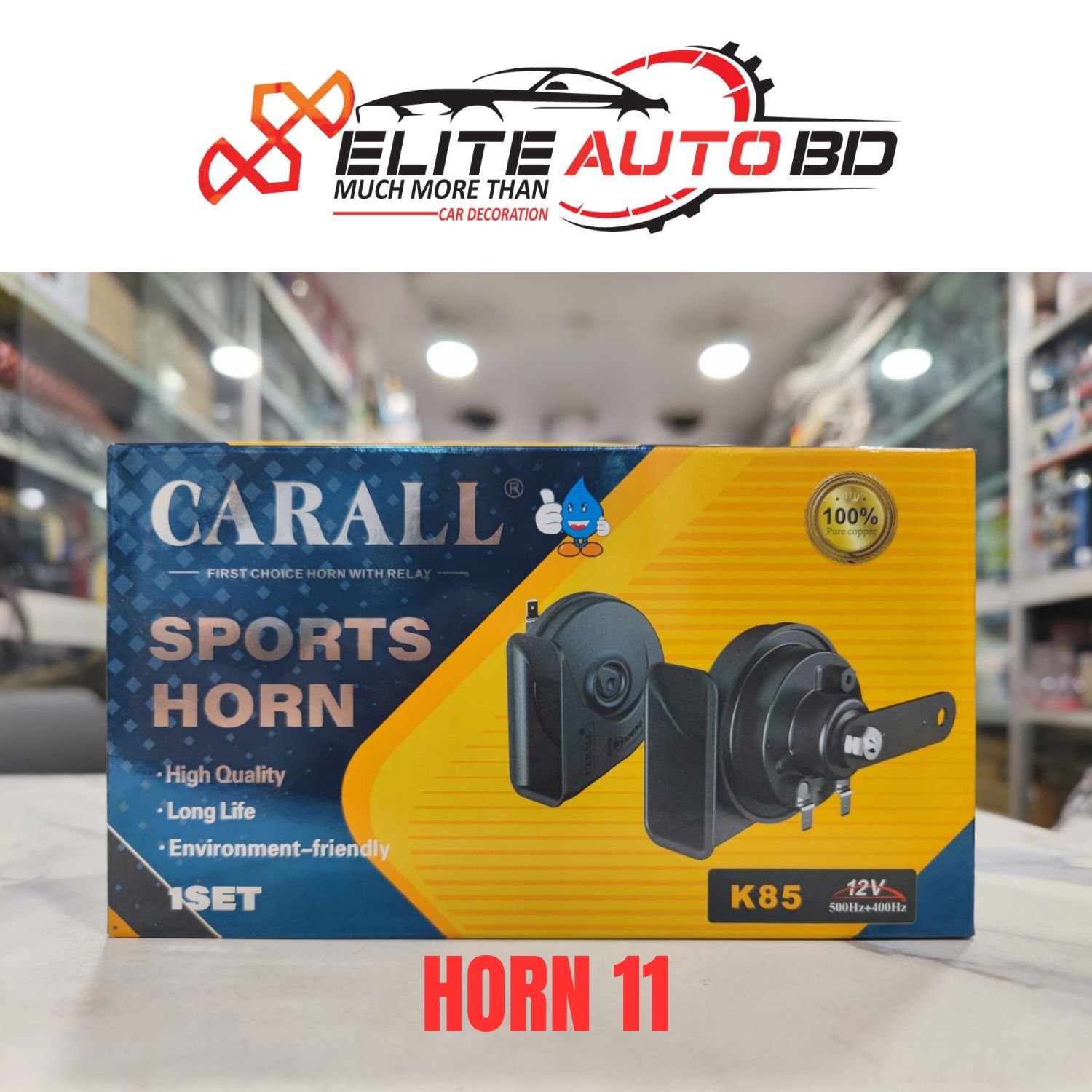Original Japanese CARALL FK-K 85-12V Sports Electric Horn – High-Power Fanfare Sound for Ultimate Driving Alert | Horn 11 | Elite Auto BD