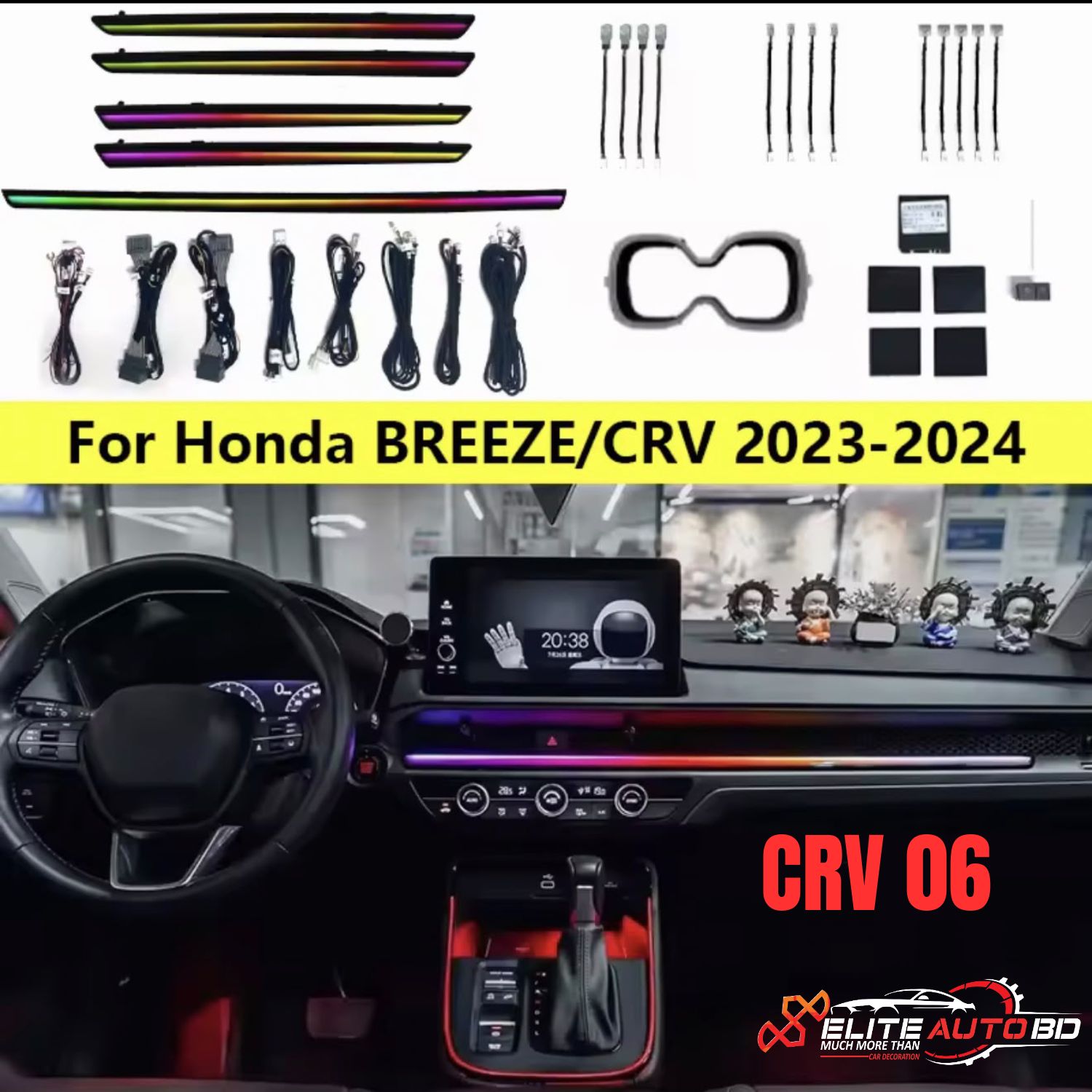 Honda CRV 2023-2024 ambient light kit, Acrylic LED interior car light, Honda Breeze dashboard lighting strip |  CRV 06 | Elite Auto BD