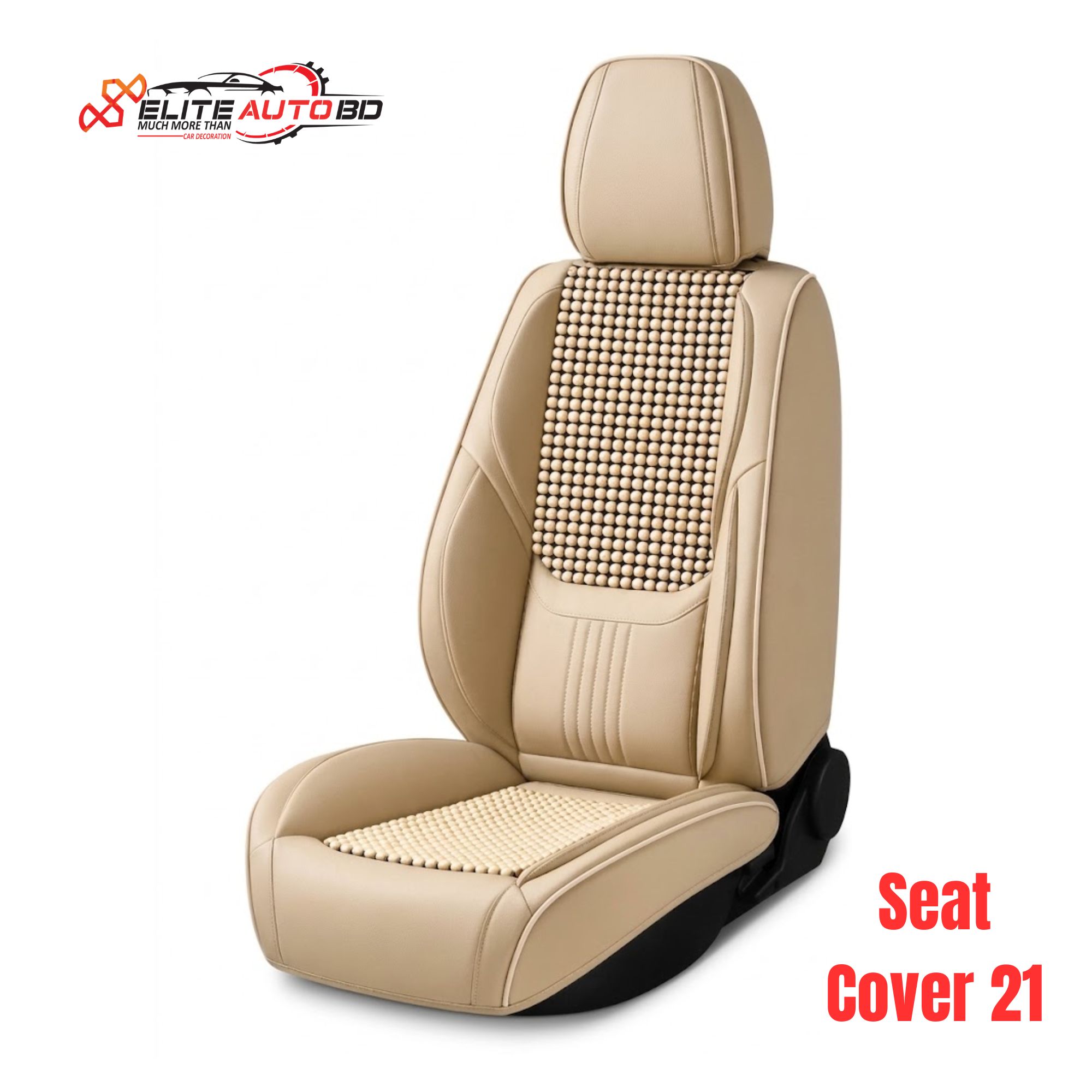 Deluxe Wooden Wooden Bead Massage Car Seat Cushion Set – Comfort & Ventilation   | Seat Cover 21 | Elite Auto BD