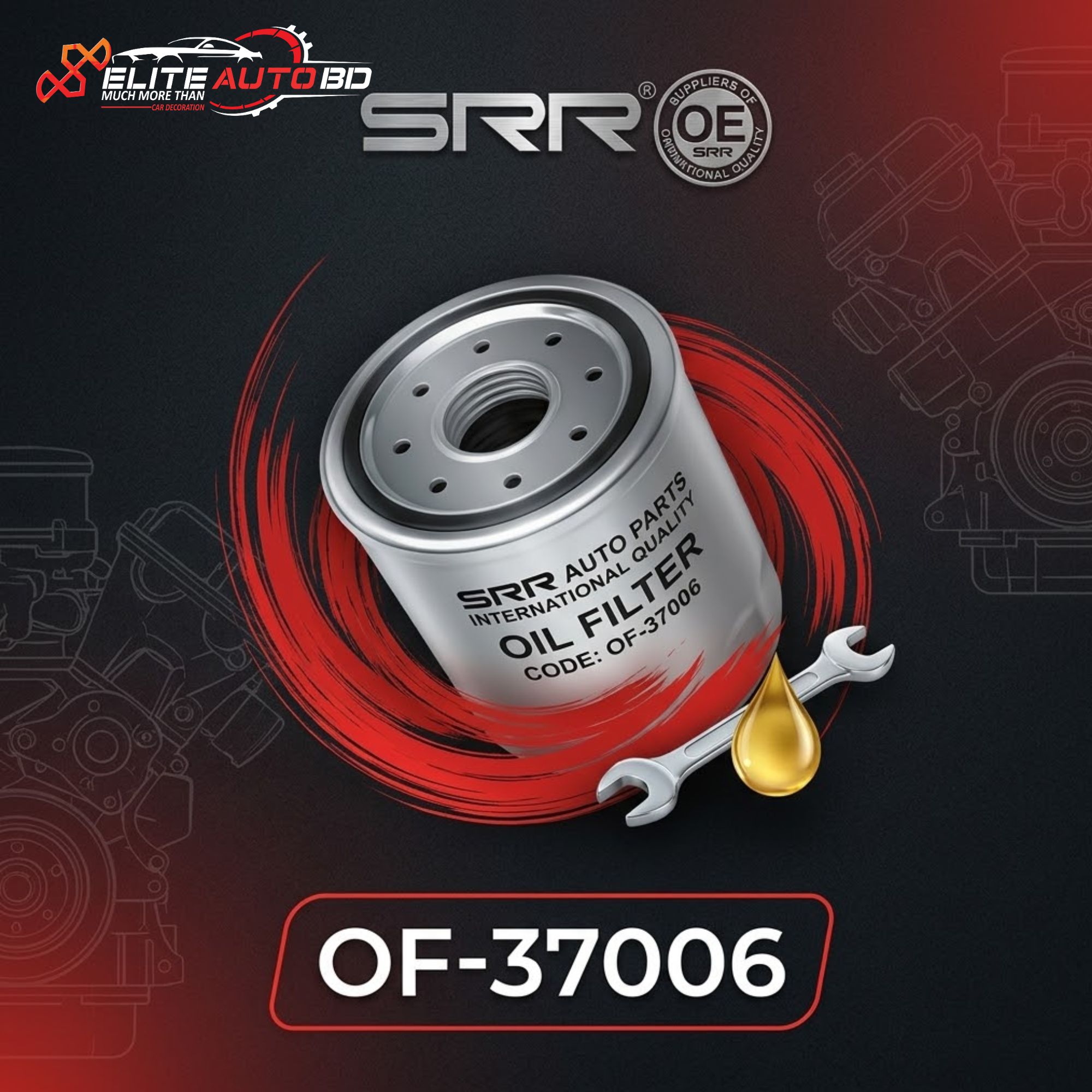 SRR Genuine Parts High-Performance Oil Filter (Code: OF-37006) | ACC 39 | Elite Auto BD